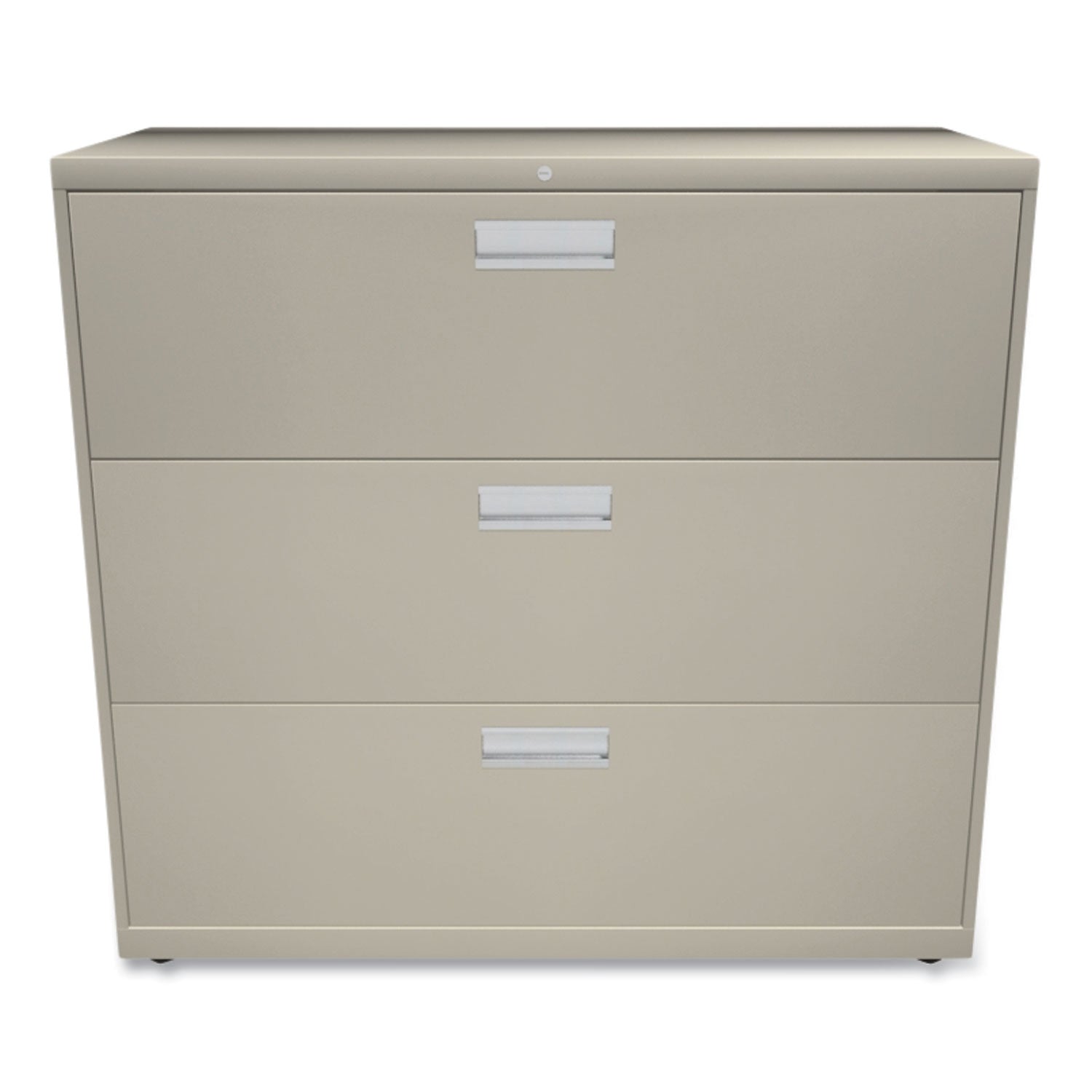 HON® Brigade 600 Series Lateral File, 3 Legal/Letter-Size File Drawers, Putty, 42" x 18" x 39.13"