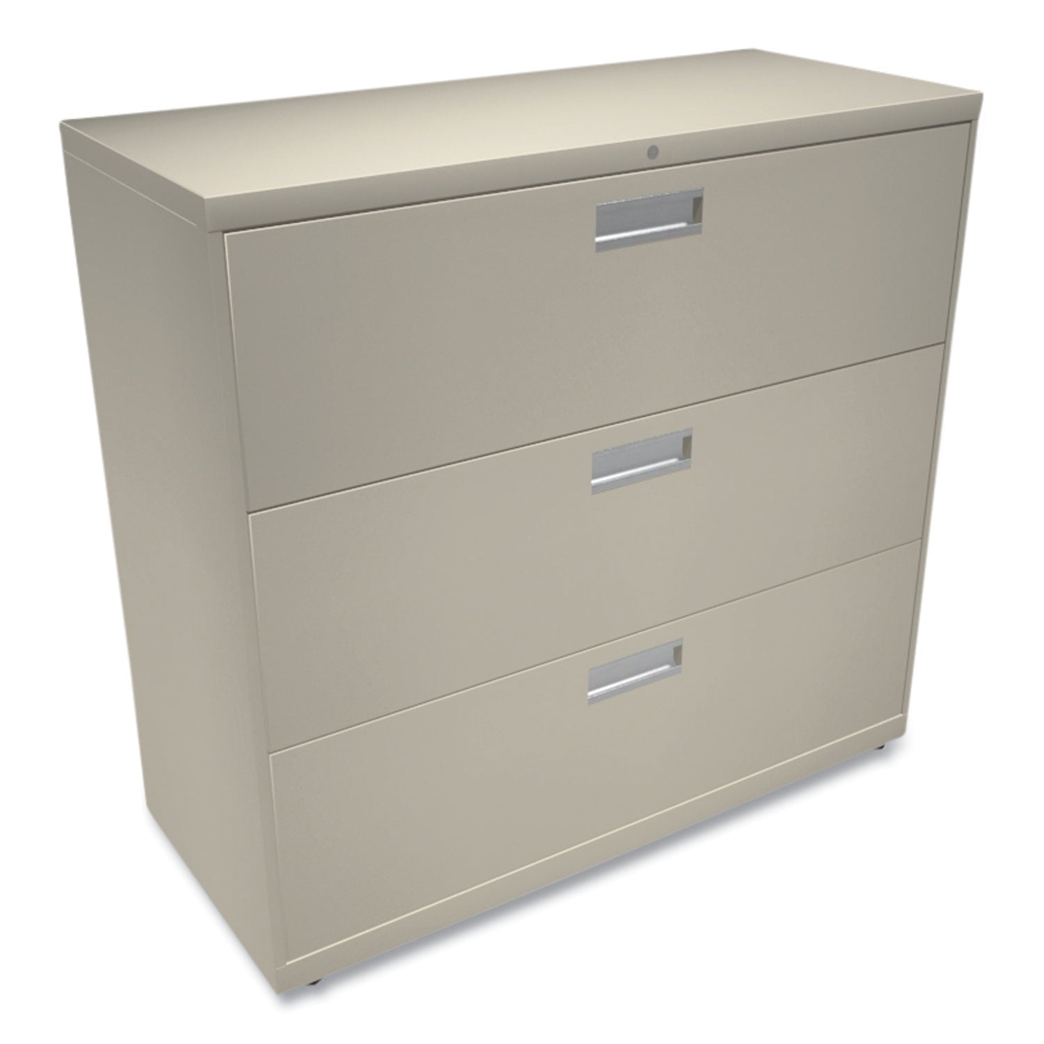 HON® Brigade 600 Series Lateral File, 3 Legal/Letter-Size File Drawers, Putty, 42" x 18" x 39.13"