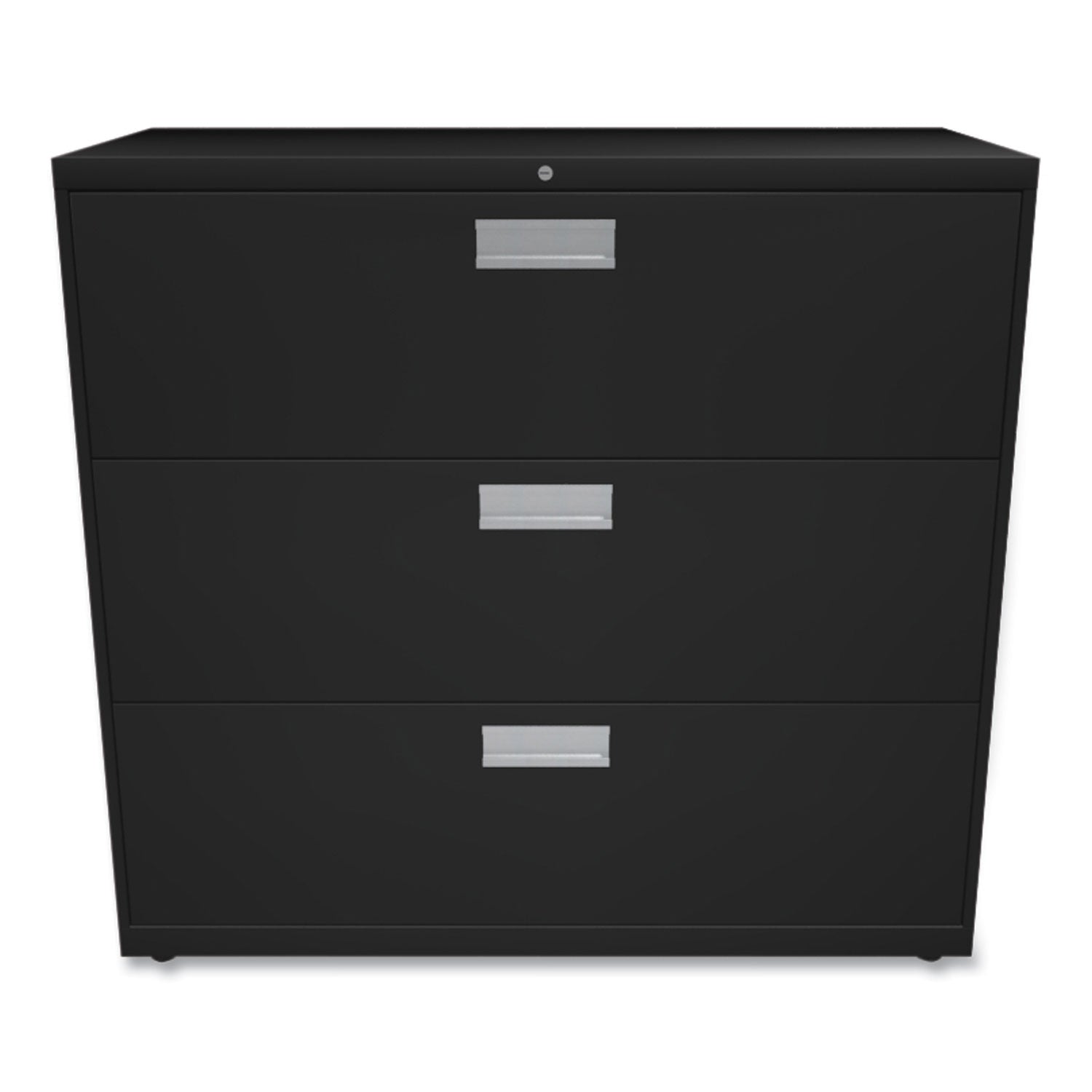 HON® Brigade 600 Series Lateral File, 3 Legal/Letter-Size File Drawers, Black, 42" x 18" x 39.13"