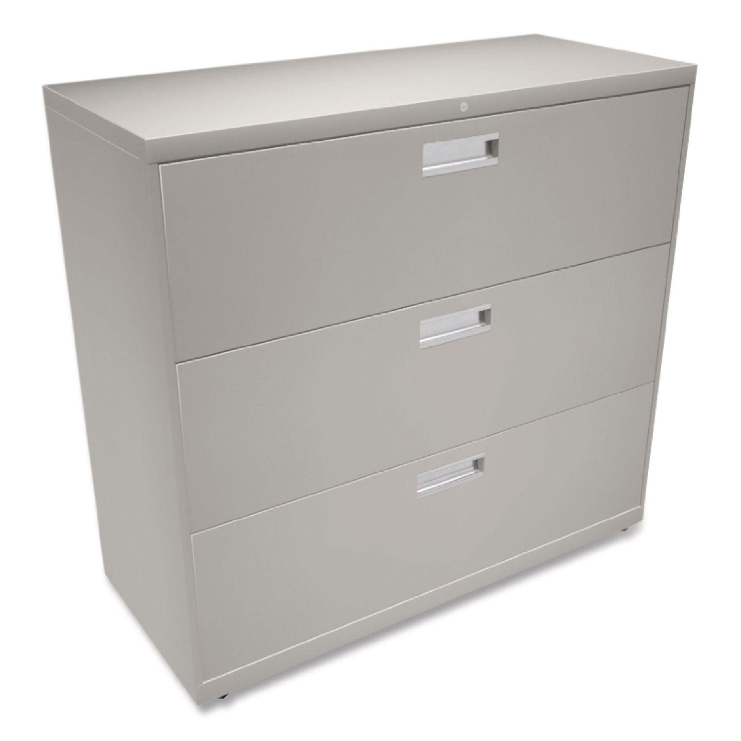 HON® Brigade 600 Series Lateral File, 3 Legal/Letter-Size File Drawers, Light Gray, 42" x 18" x 39.13"