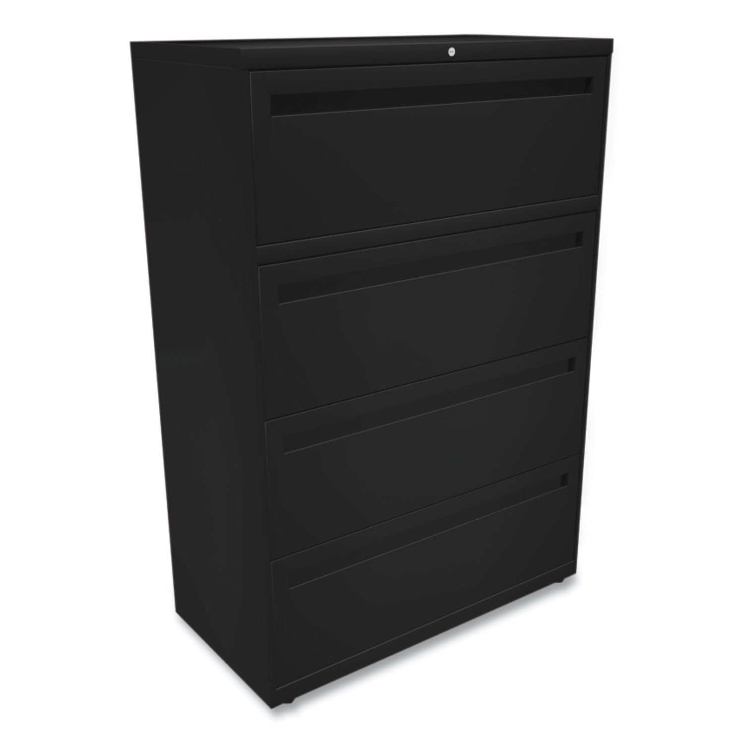 HON® Brigade 700 Series Lateral File, 4 Legal/Letter-Size File Drawers, Black, 36" x 18" x 52.5"