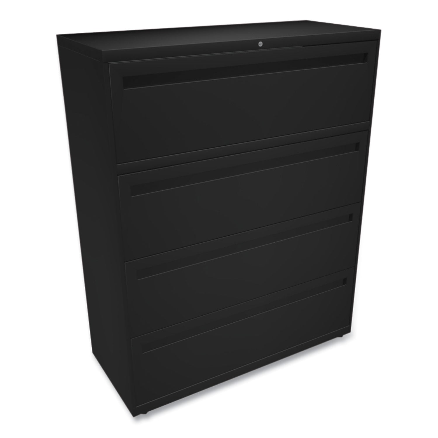 HON® Brigade 700 Series Lateral File, 4 Legal/Letter-Size File Drawers, Black, 42" x 18" x 52.5"