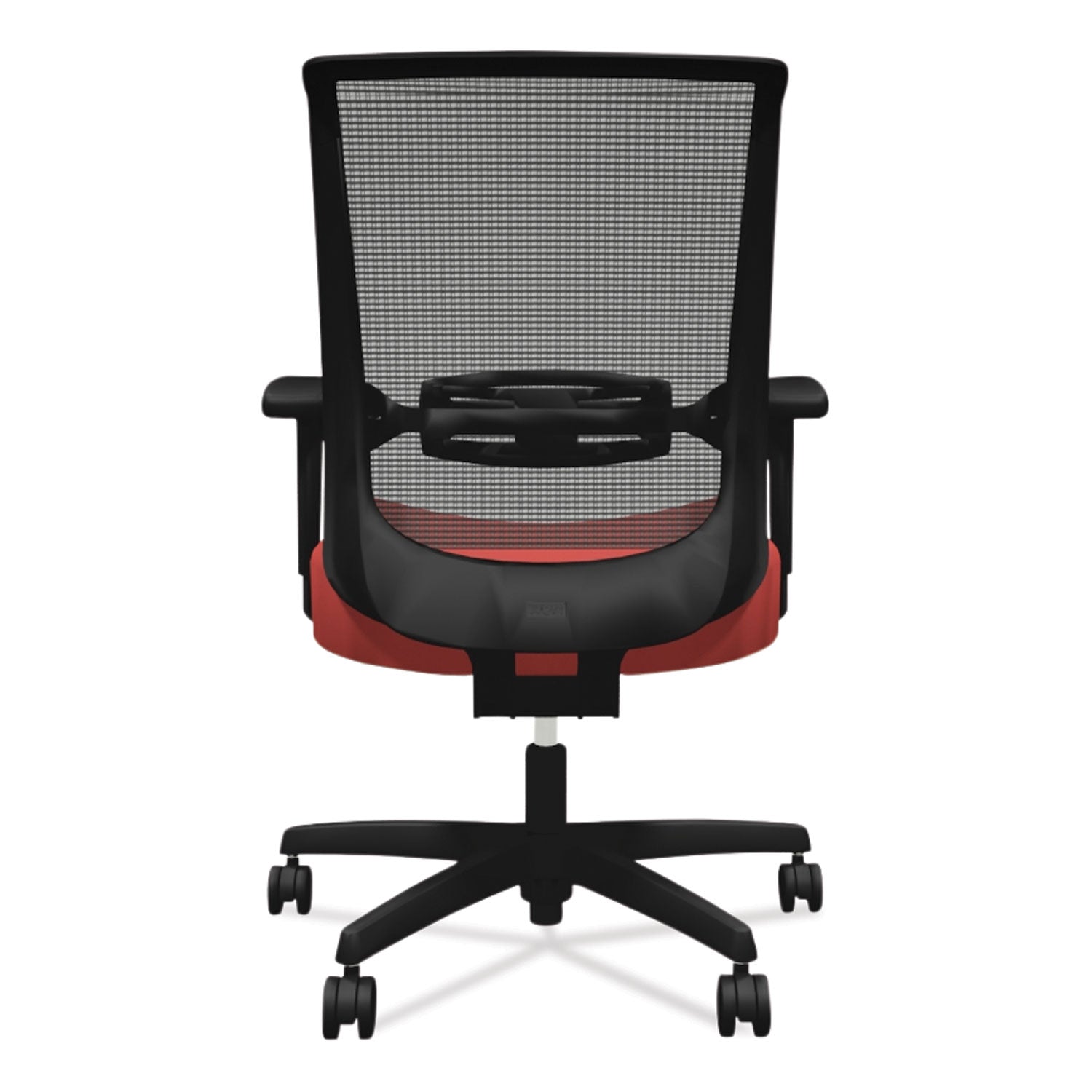 HON® Convergence Mid-Back Task Chair, Synchro-Tilt and Seat Glide, Supports Up to 275 lb, Red Seat, Black Back/Base