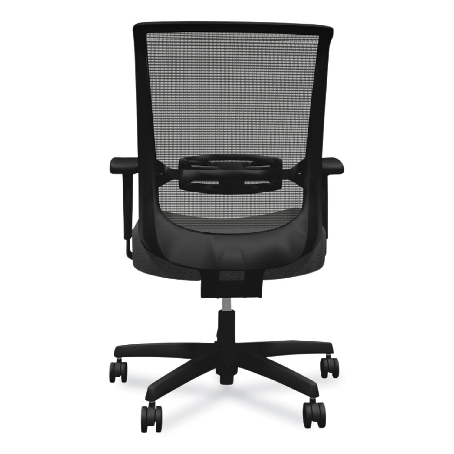 HON® Convergence Mid-Back Task Chair, Swivel-Tilt, Supports Up to 275 lb, 16.5" to 21" Seat Height, Iron Ore Seat, Black Back/Base