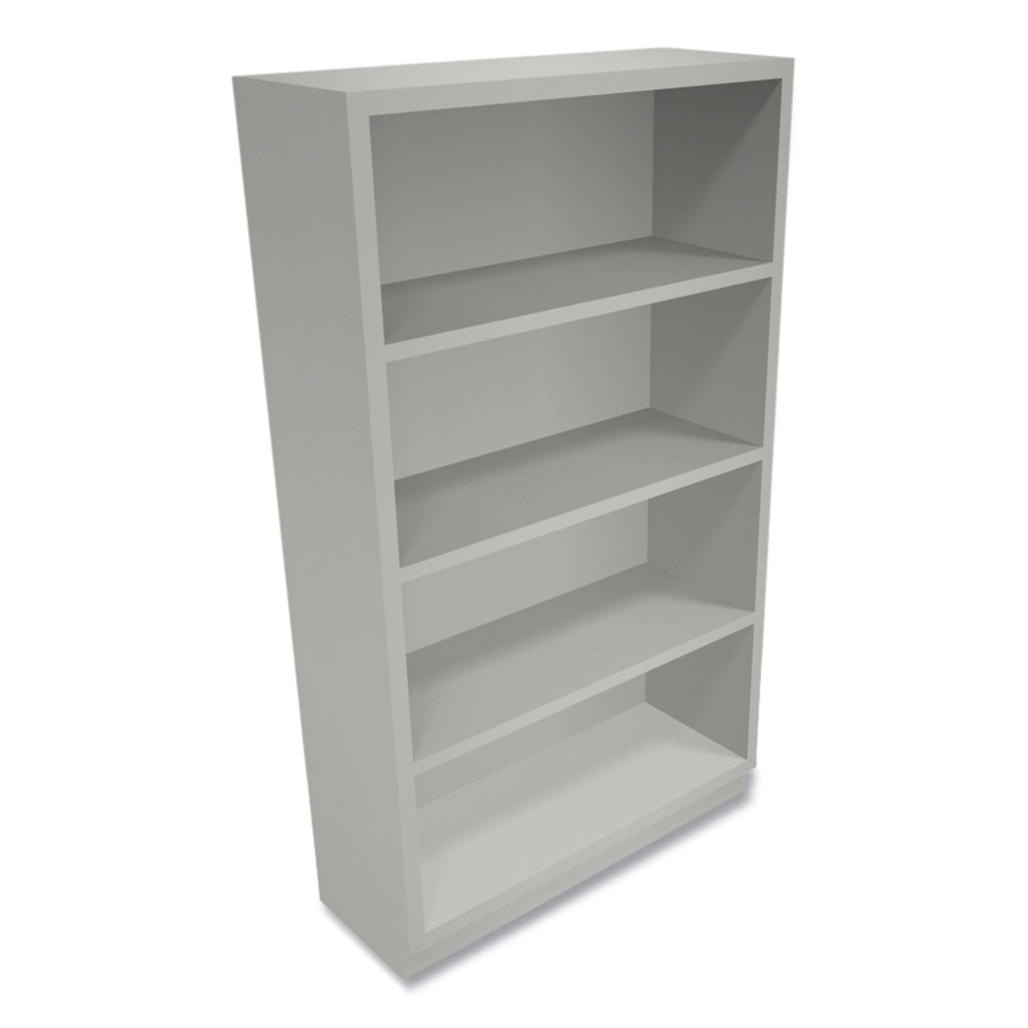 HON® Metal Bookcase, Four-Shelf, 34.5w x 12.63d x 59h, Light Gray