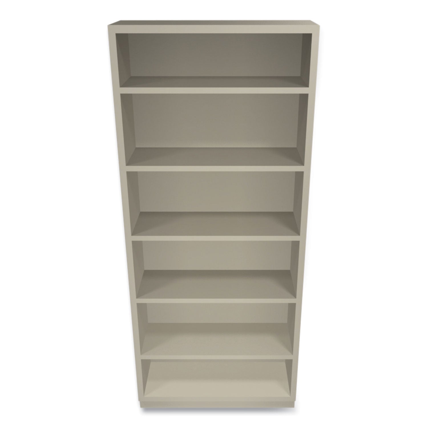 HON® Metal Bookcase, Six-Shelf, 34.5w x 12.63d x 81.13h, Putty