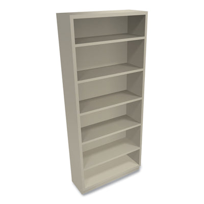 Metal Bookcase, Six-Shelf, 34.5w x 12.63d x 81.13h, Putty Flipcost Flipcost