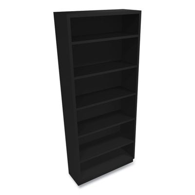Metal Bookcase, Six-Shelf, 34.5w x 12.63d x 81.13h, Black Flipcost Flipcost