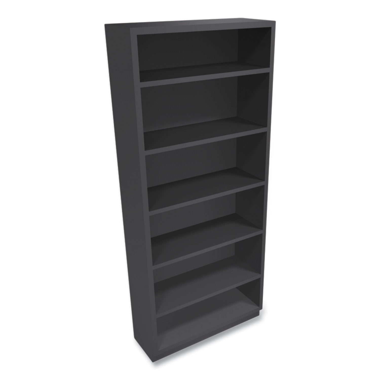 HON® Metal Bookcase, Six-Shelf, 34.5w x 12.63d x 81.13h, Charcoal