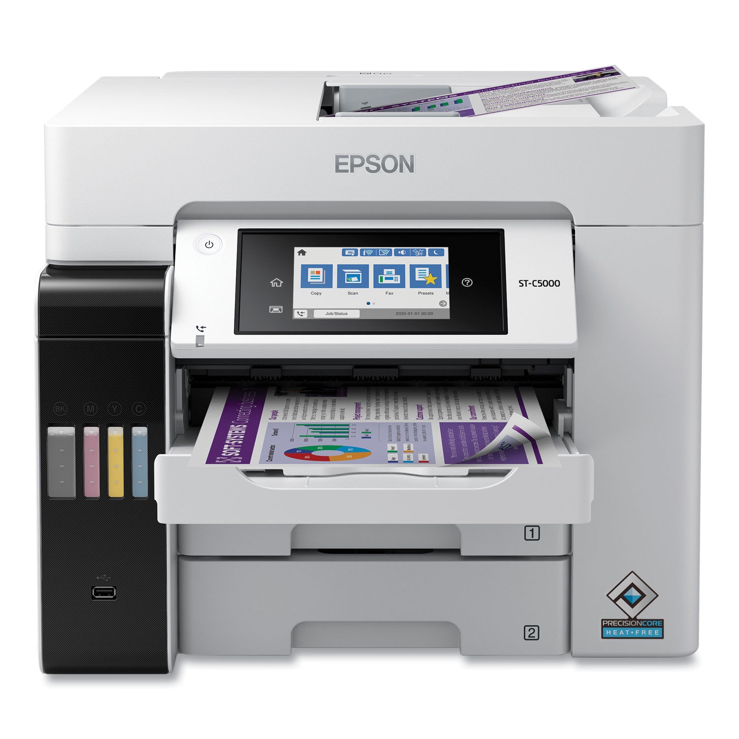 Epson® WorkForce Pro ST-C5000 Supertank Color MFP, Copy/Fax/Print/Scan