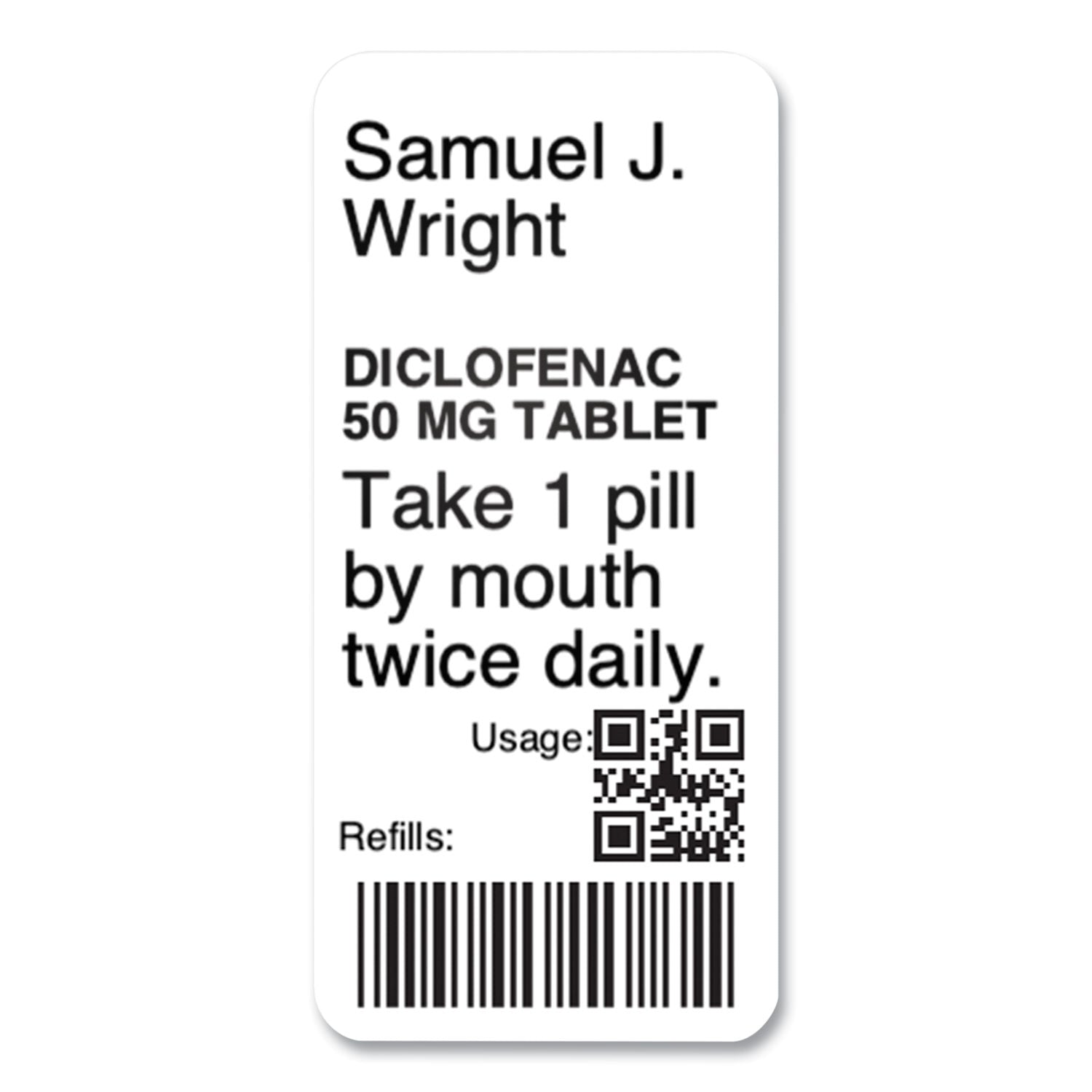 DYMO® LW Durable Labels, Medical Prescription Label, 1" x 2.13", White, 500 Labels/Roll