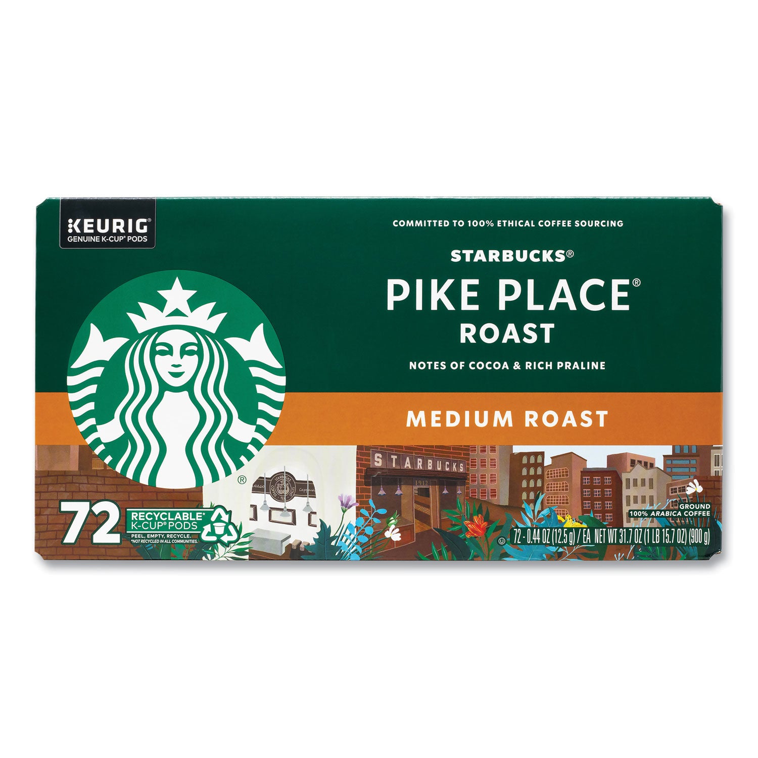 Starbucks® Pike Place Coffee K-Cups, 72/Carton