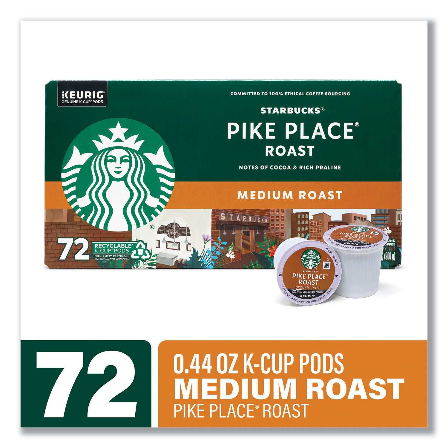 Starbucks® Pike Place Coffee K-Cups, 72/Carton