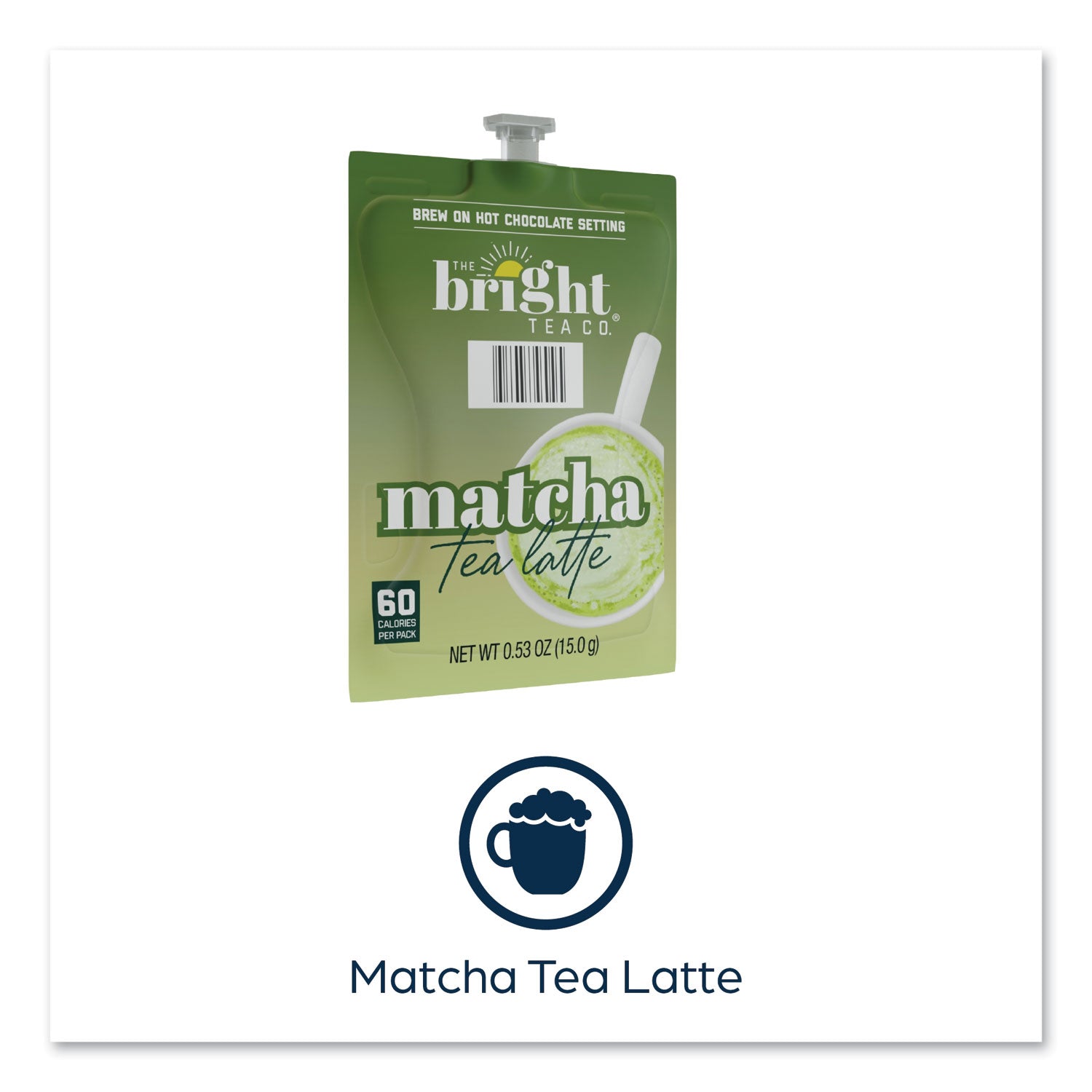 FLAVIA® Bright Tea Co. Matcha Latte Freshpack, Matcha Tea Latte, 0.53 oz Pouch, 72/Carton