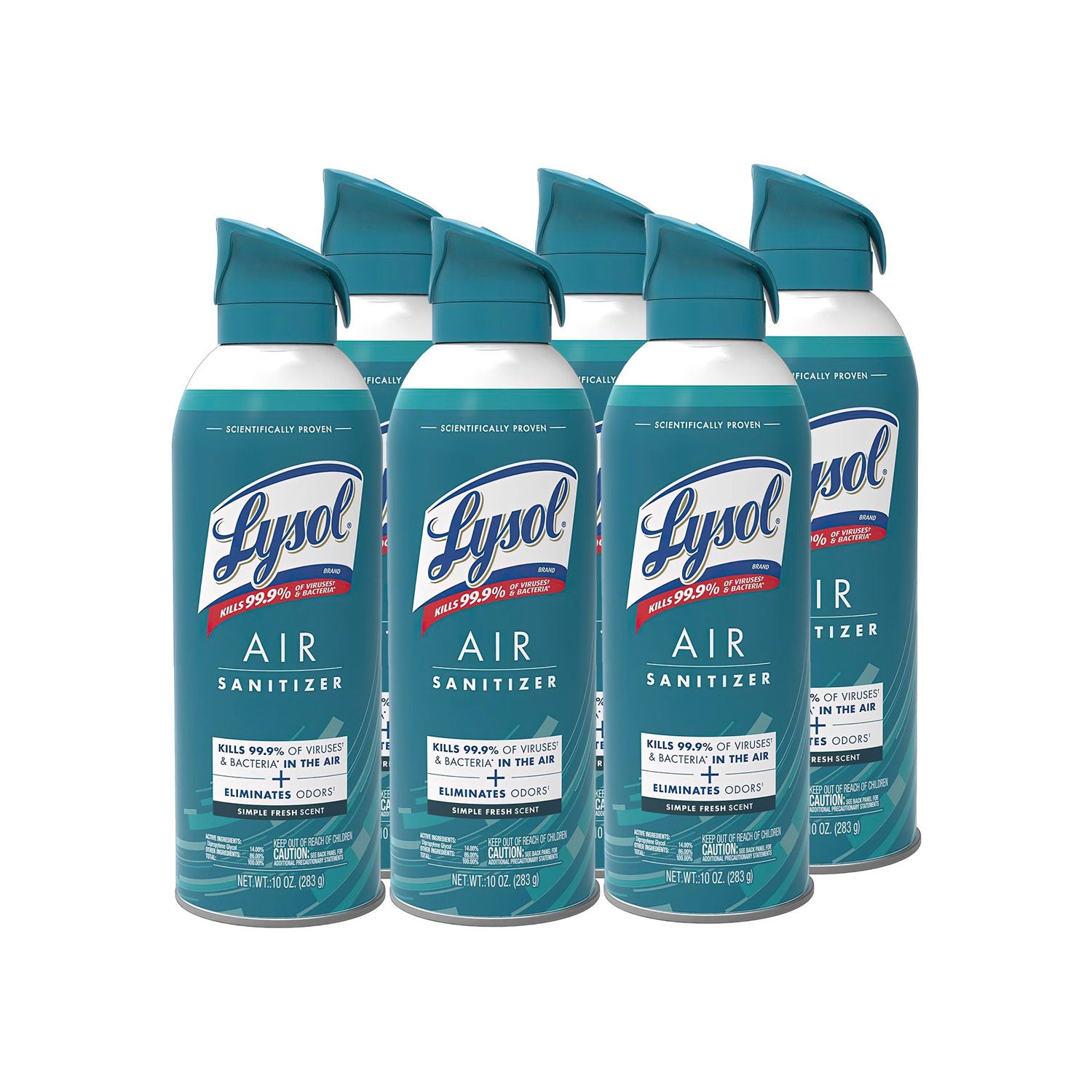 Air Sanitizer Spray, Simple Fresh, 10 oz Aerosol Spray, 6/Carton