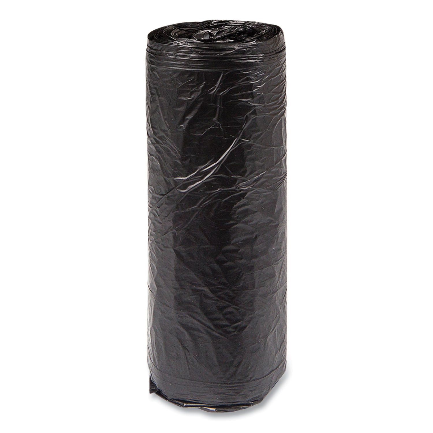 Inteplast Group High-Density Commercial Can Liners, 16 gal, 6 mic, 24" x 33", Black, Interleaved Roll, 50 Bags/Roll, 20 Rolls/Carton