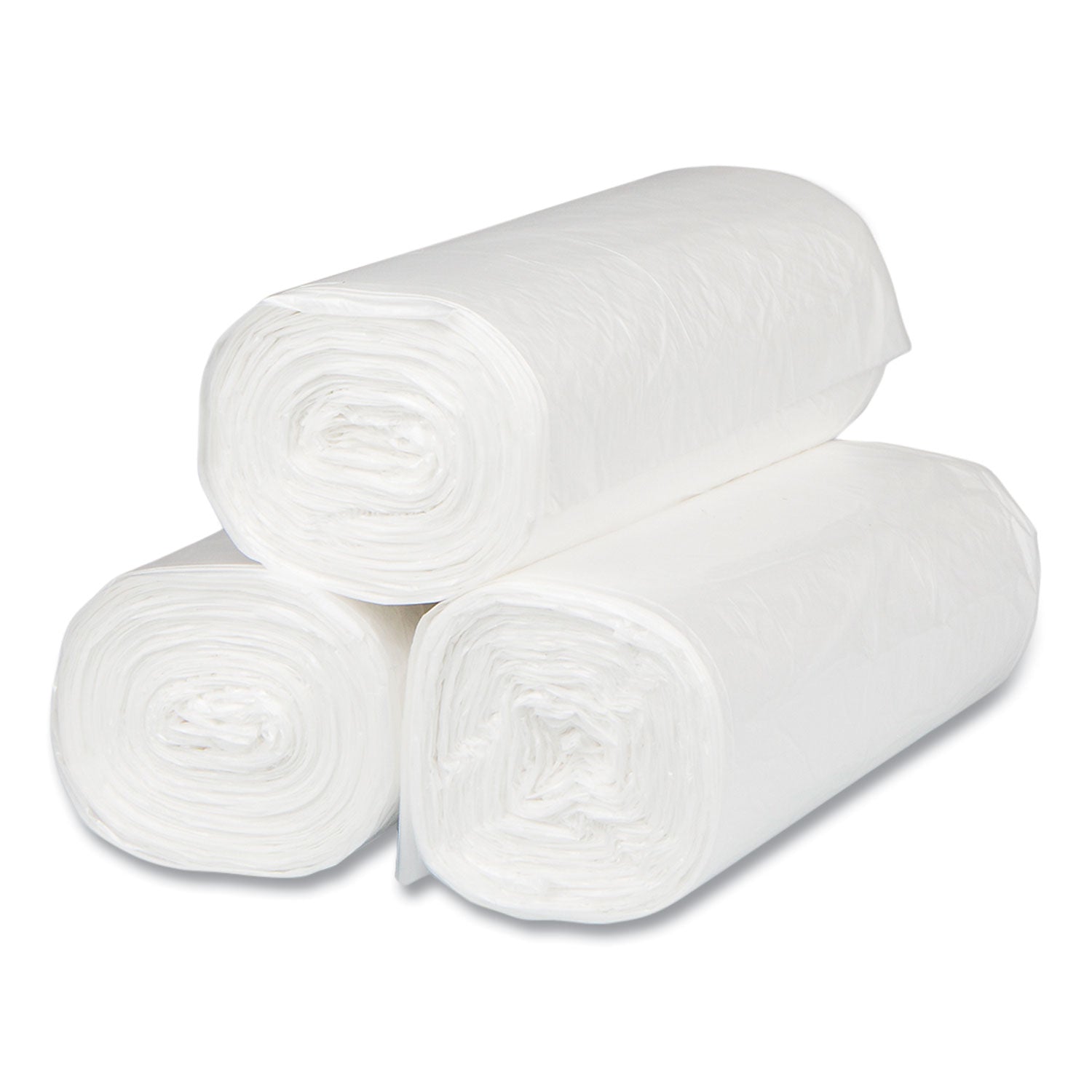 Inteplast Group High-Density Commercial Can Liners, 16 gal, 8 mic, 24" x 33", Natural, Interleaved Roll, 50 Bags/Roll, 20 Rolls/Carton