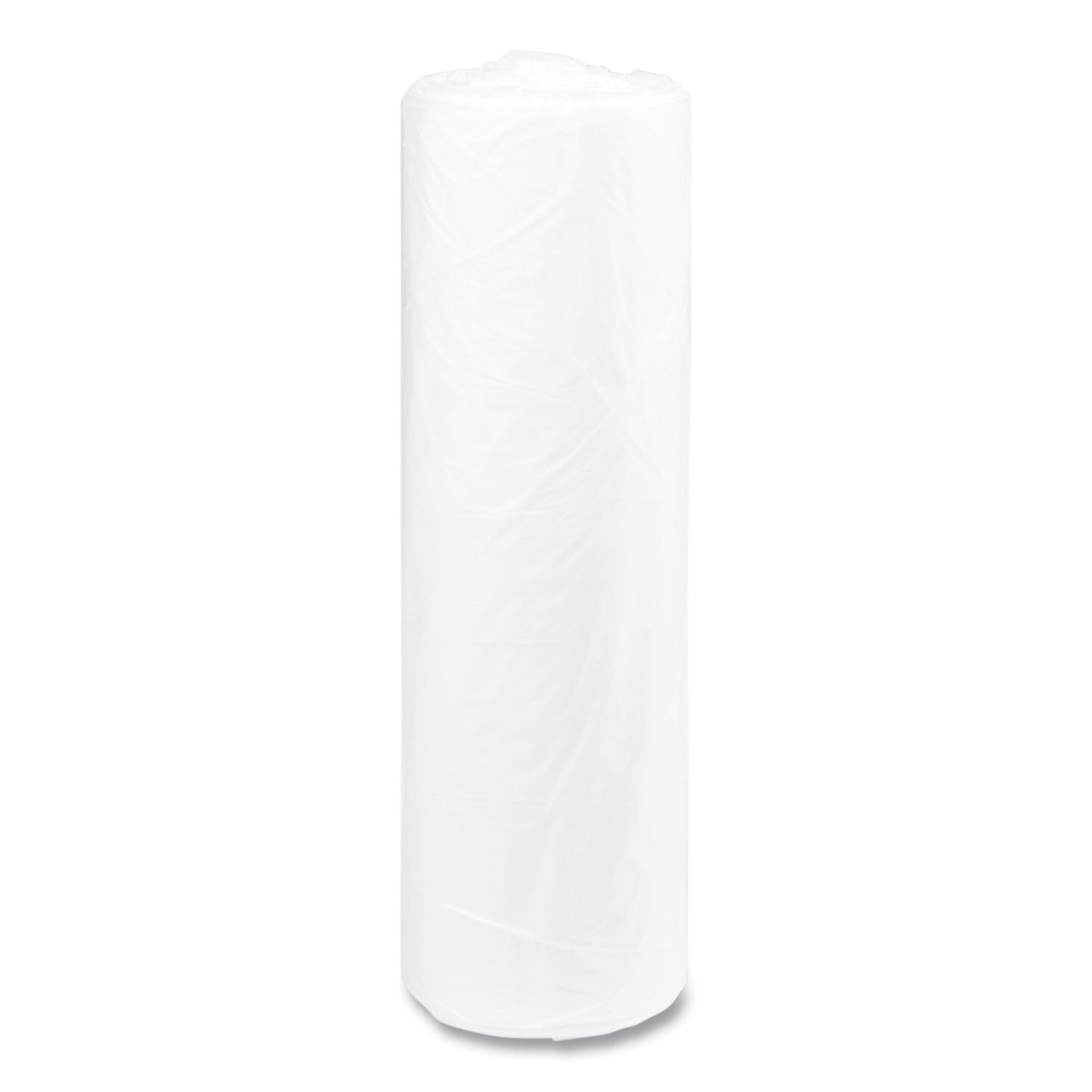 Inteplast Group High-Density Commercial Can Liners, 45 gal, 14 mic, 40" x 48", Clear, Interleaved Roll, 25 Bags/Roll, 10 Rolls/Carton