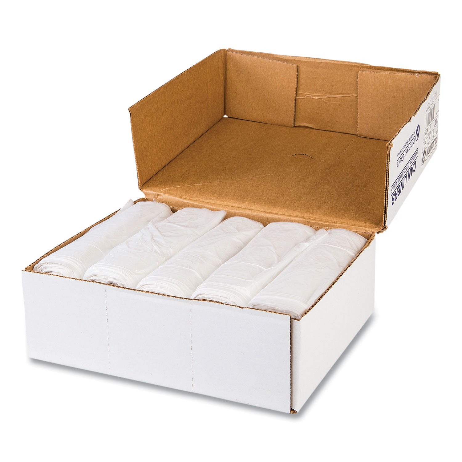 Inteplast Group High-Density Commercial Can Liner Value Pack, 55 gal, 11 mic, 36" x 58", Clear, Interleaved Roll, 25 Bags/Roll, 8 Rolls/CT