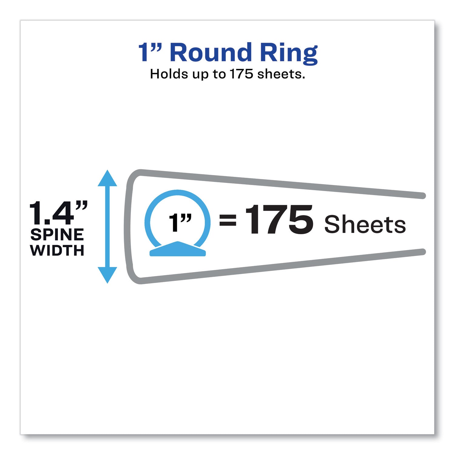 Avery® Flexi-View Binder with Round Rings, 3 Rings, 1" Capacity, 11 x 8.5, Blue