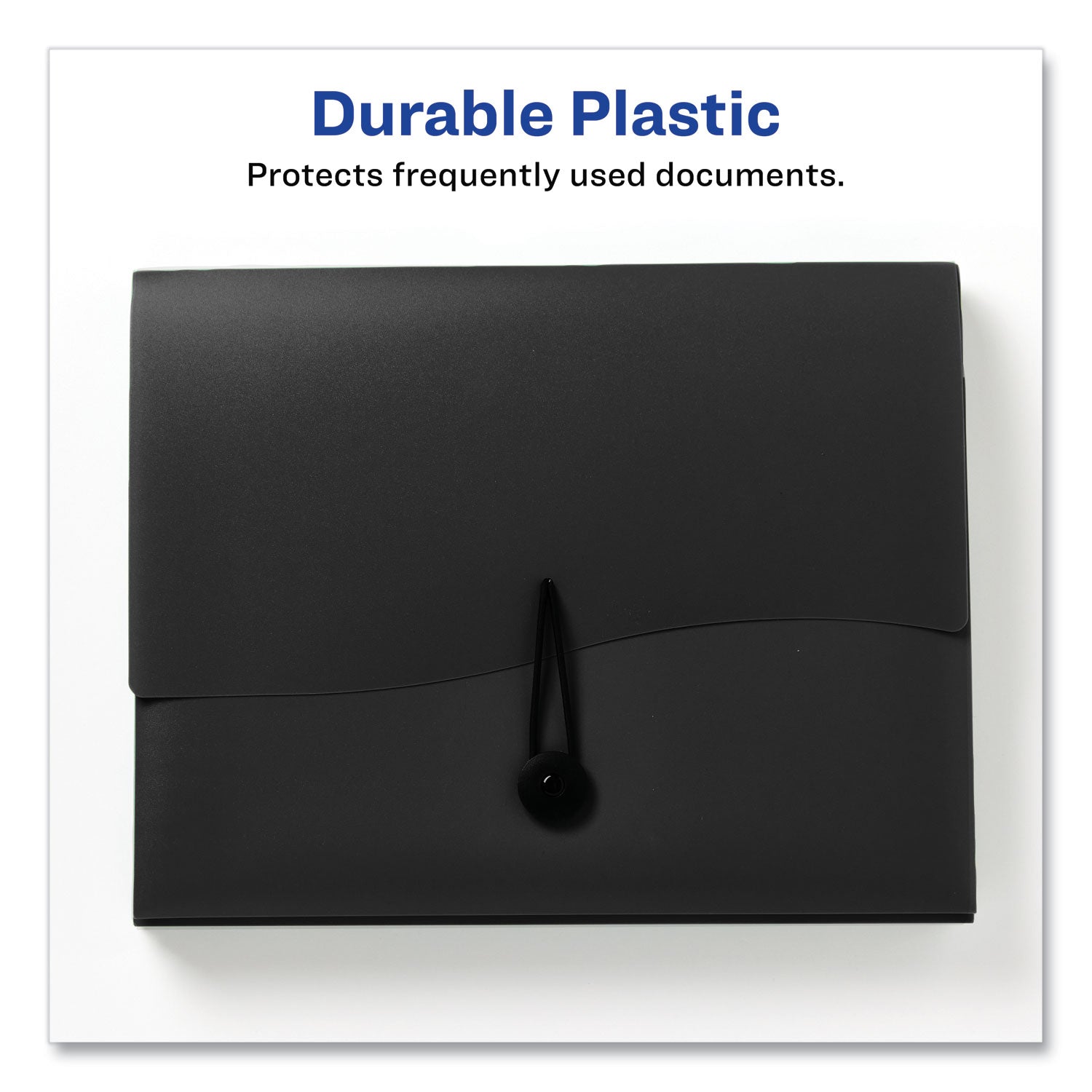 Slide and View Expanding File, 6 Sections, Hook/Loop Closure, Letter Size, Black Flipcost Flipcost