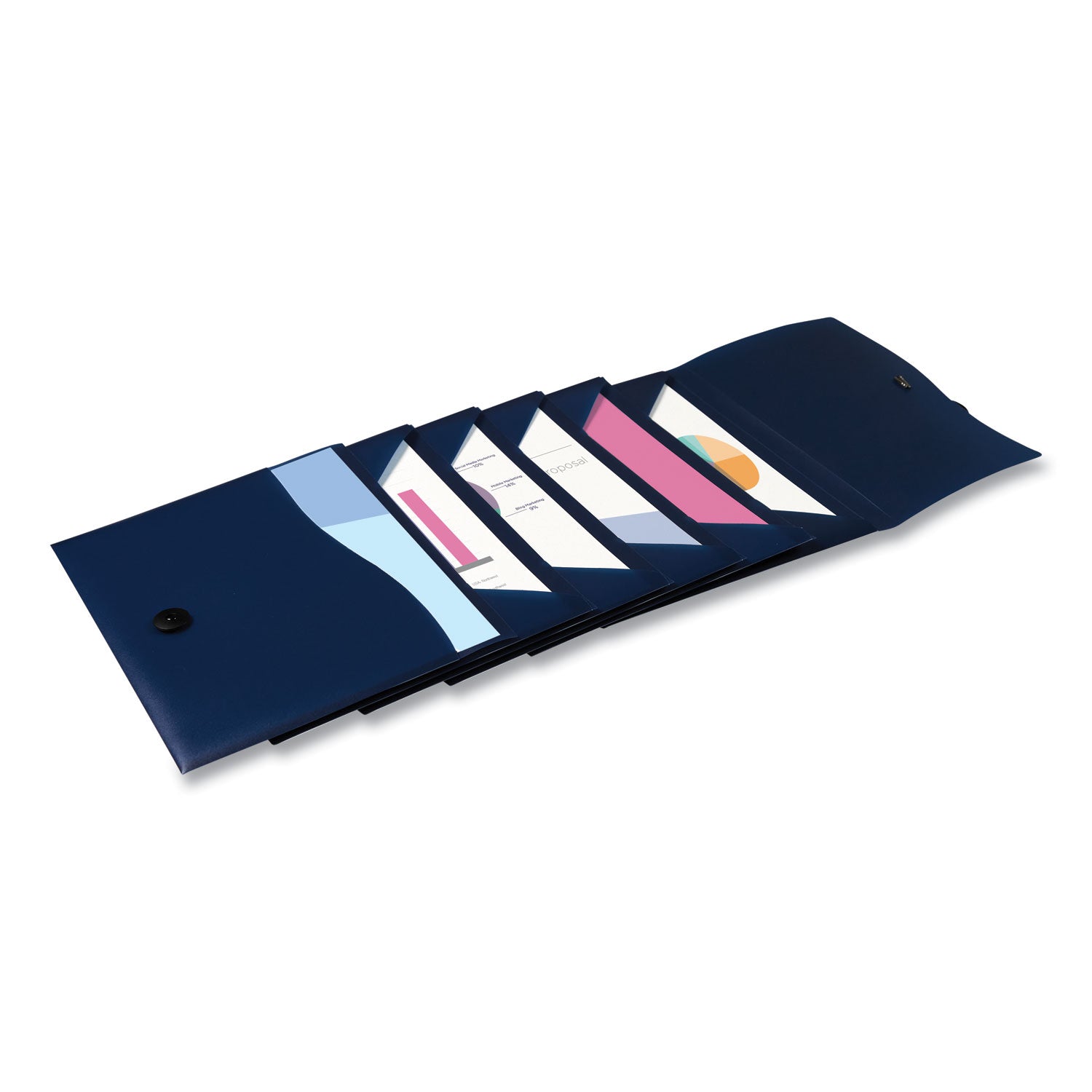 Avery® Slide and View Expanding File, 6 Sections, Hook/Loop Closure, Letter Size, Navy Blue