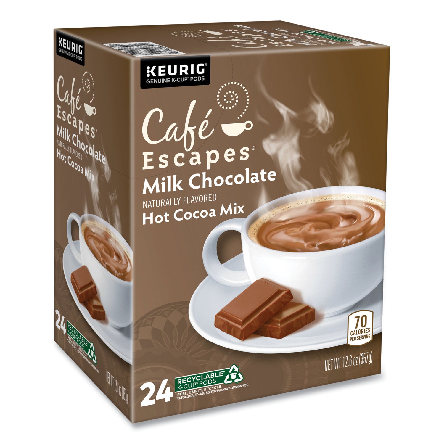 Café Escapes® Cafe Escapes Milk Chocolate Hot Cocoa K-Cups, 96/Carton