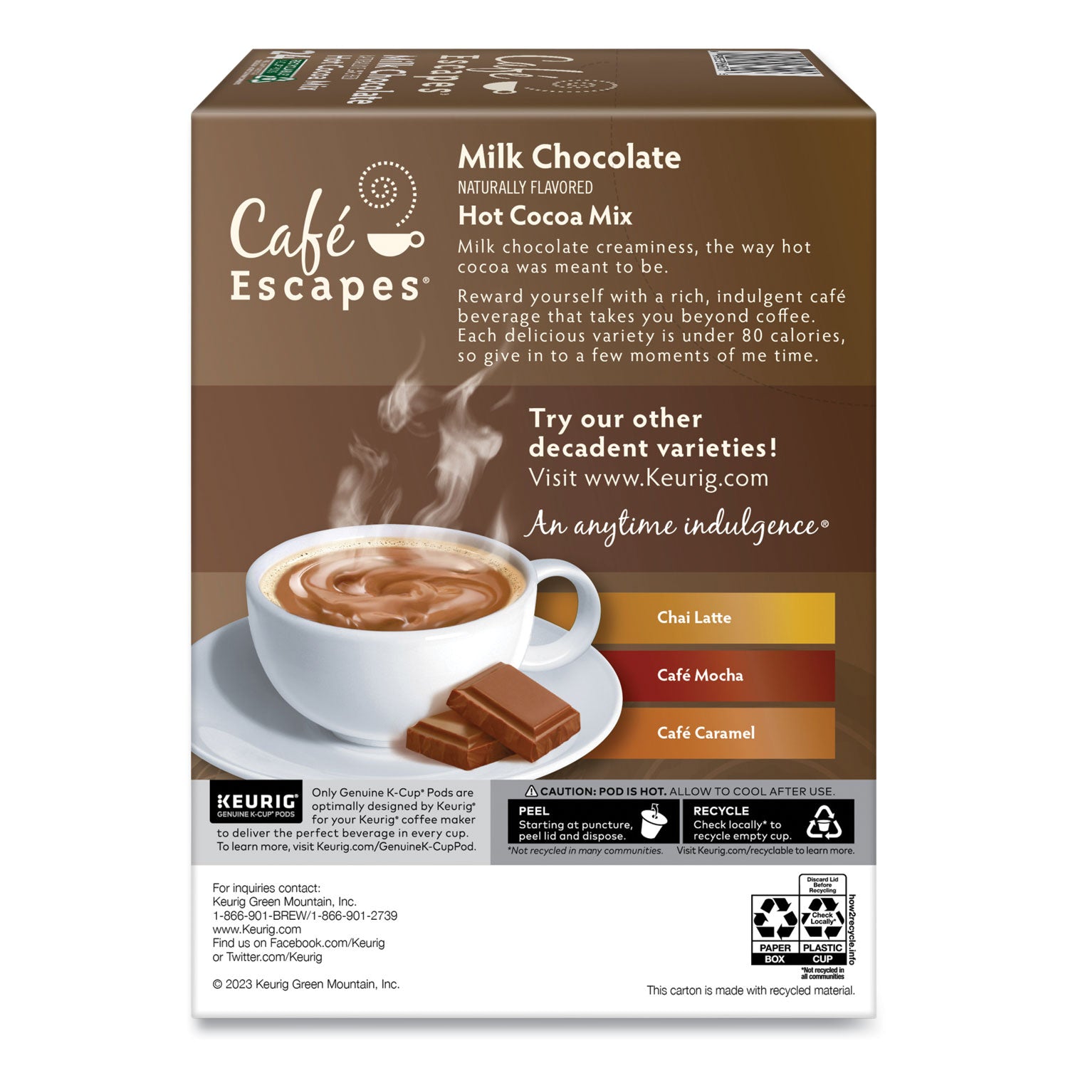 Café Escapes® Cafe Escapes Milk Chocolate Hot Cocoa K-Cups, 96/Carton