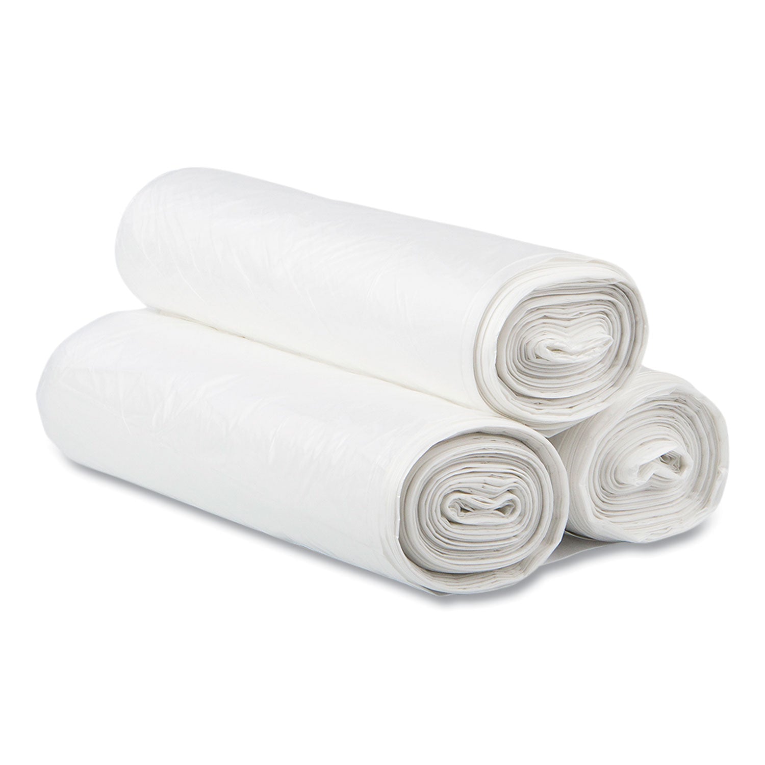 Inteplast Group Draw-Tuff Institutional Draw-Tape Can Liners, Drawstring, 12 gal, 28" x 24", White, 25 Bags/Roll, 12 Rolls/Carton