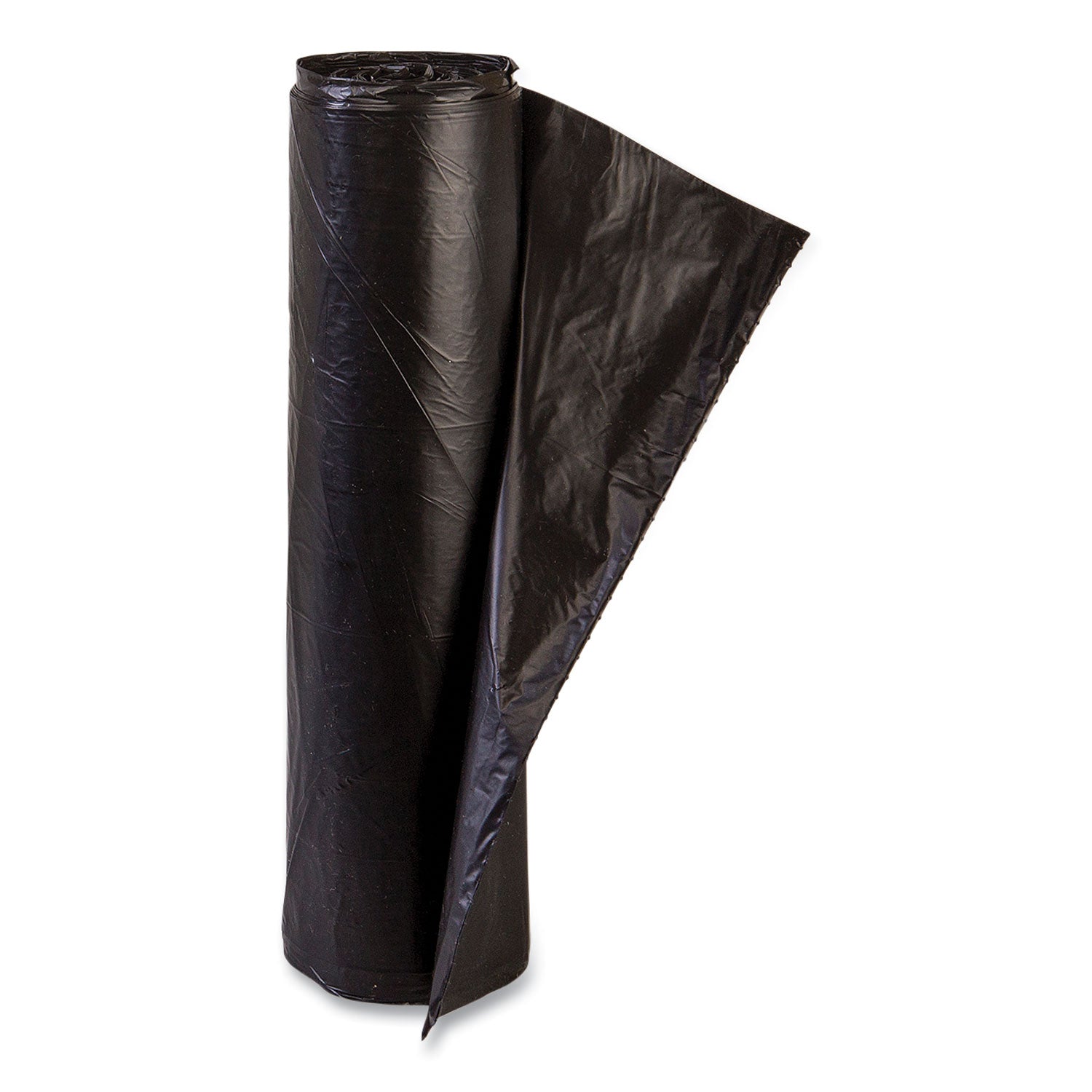 Inteplast Group High-Density Commercial Can Liners, 16 gal, 6 mic, 24" x 33", Black, Perforated Roll, 50 Bags/Roll, 20 Rolls/Carton