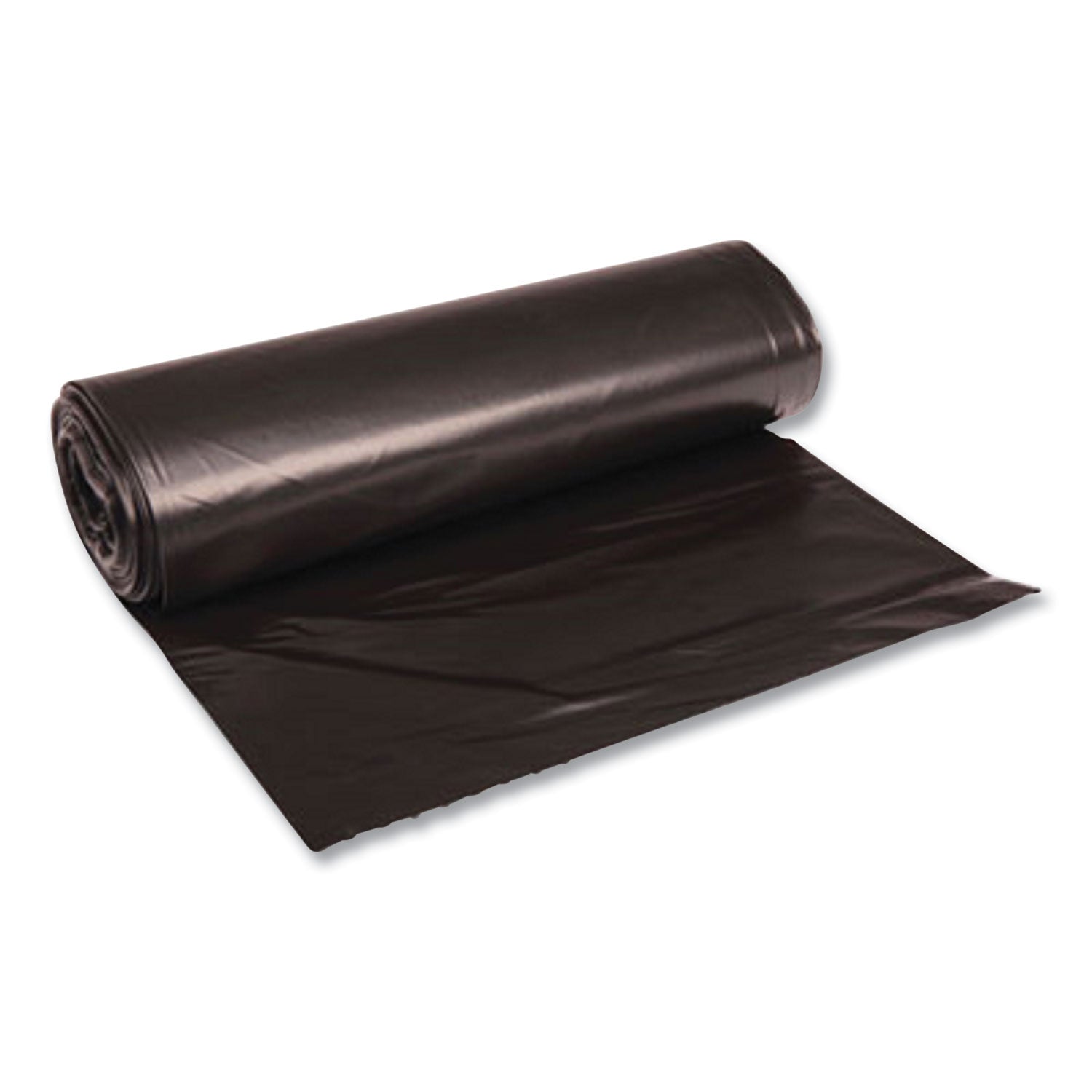 Boardwalk® Low-Density Waste Can Liners, 23 gal, 0.9 mil, 28" x 45", Black, Perforated Roll, 25 Bags/Roll, 8 Rolls/Carton