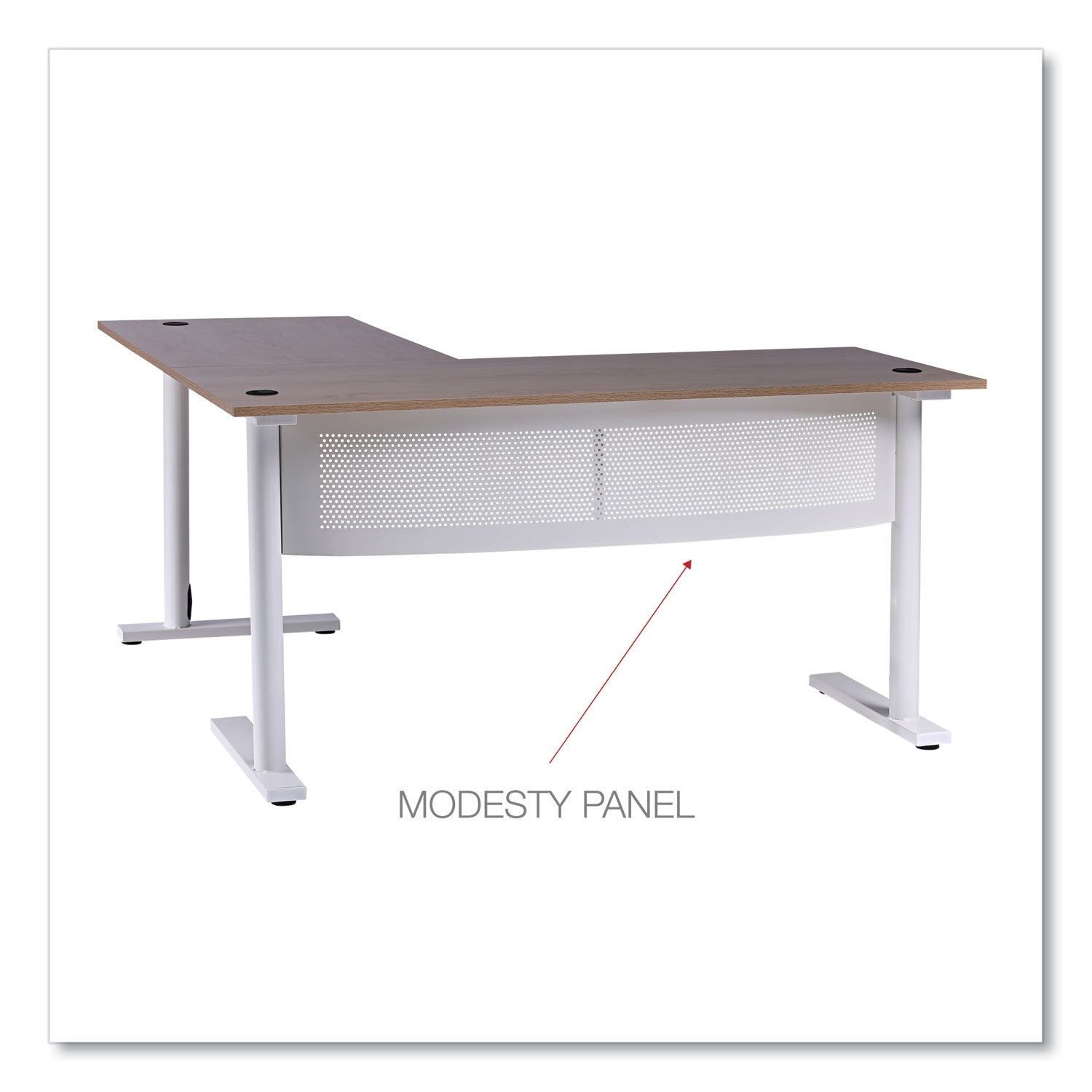 Workspace by Alera® L-Shaped Writing Desk, 59.05" x 59.05" x 29.53", Beigewood/White