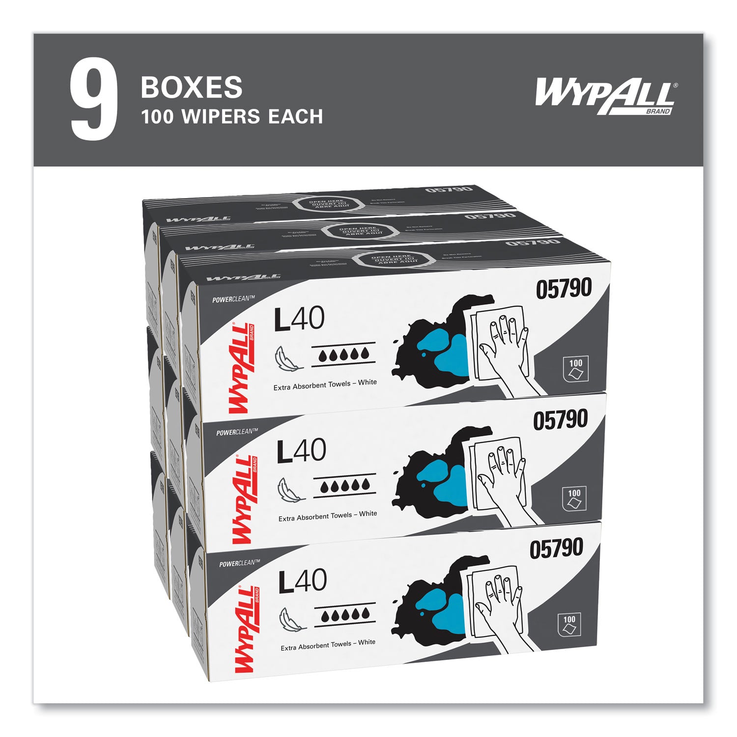 L40 Towels, POP-UP Box, 16.4 x 9.8, White, 100/Box, 9 Boxes/Carton