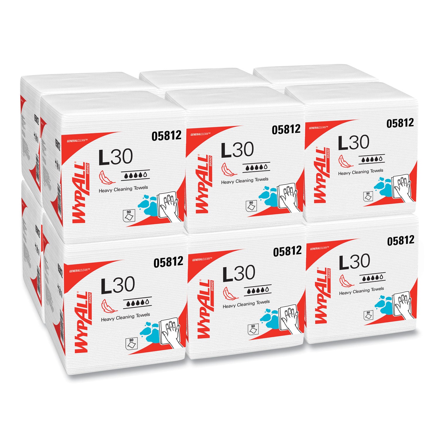 L30 Towels, Quarter Fold, 12.5 x 12, 90/Polypack, 12 Polypacks/Carton