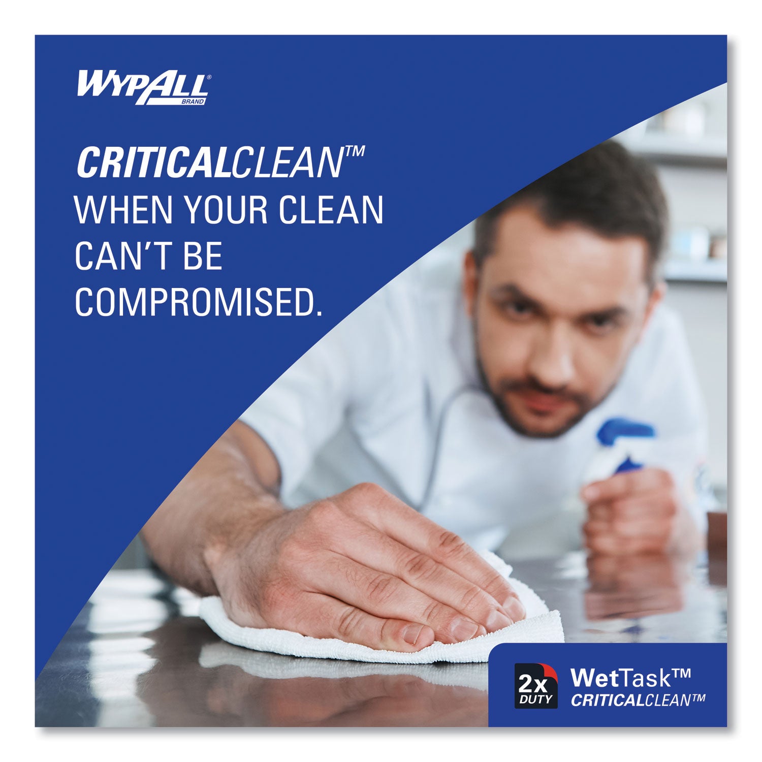 WypAll® Critical Clean Wipers for Bleach, Disinfectants, Sanitizers WetTask Customizable Wet Wiping System, w/Bucket,140/Roll, 6/CT