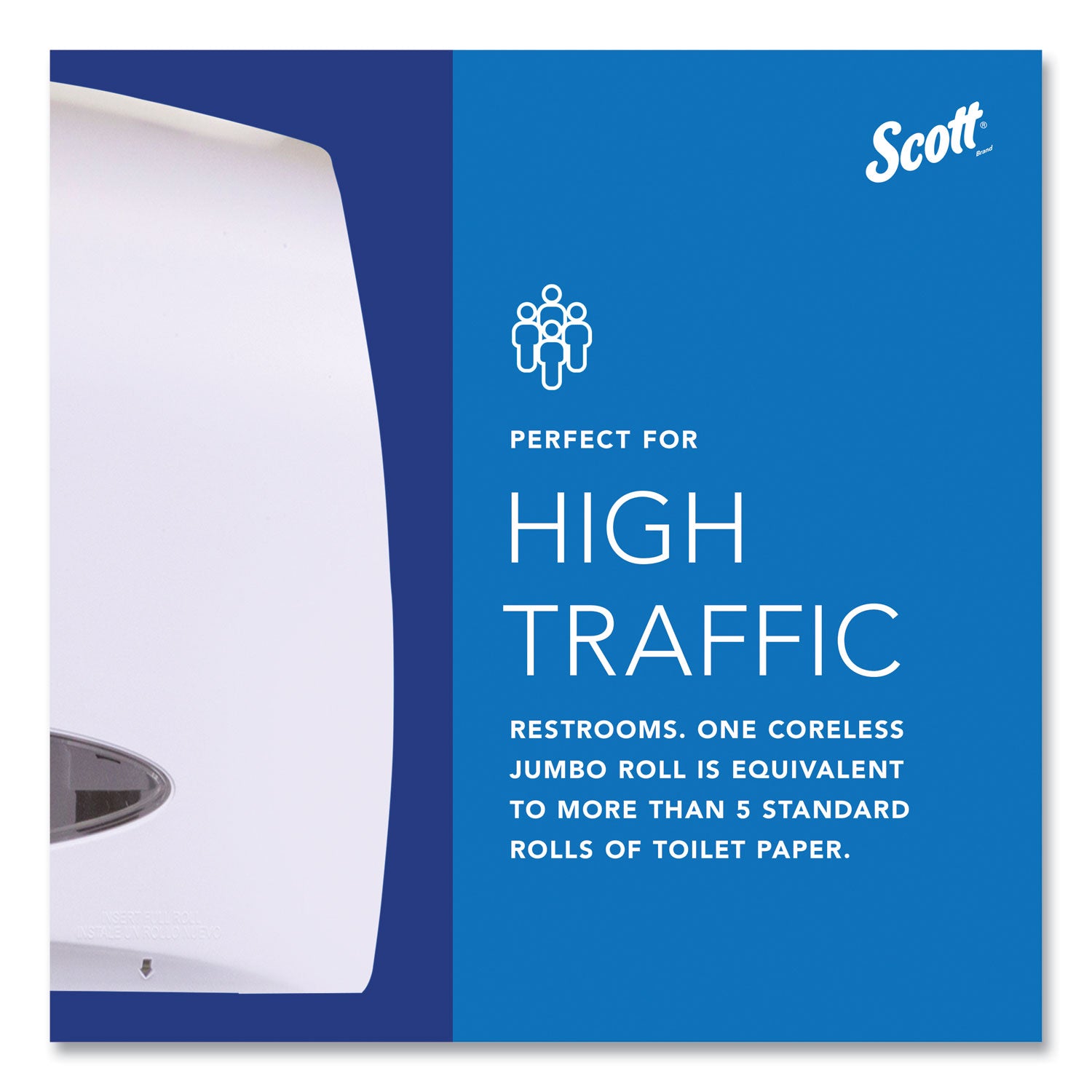 Essential Coreless Jumbo Roll Tissue Dispenser, 14.25 x 6 x 9.75, White Scott® Flipcost