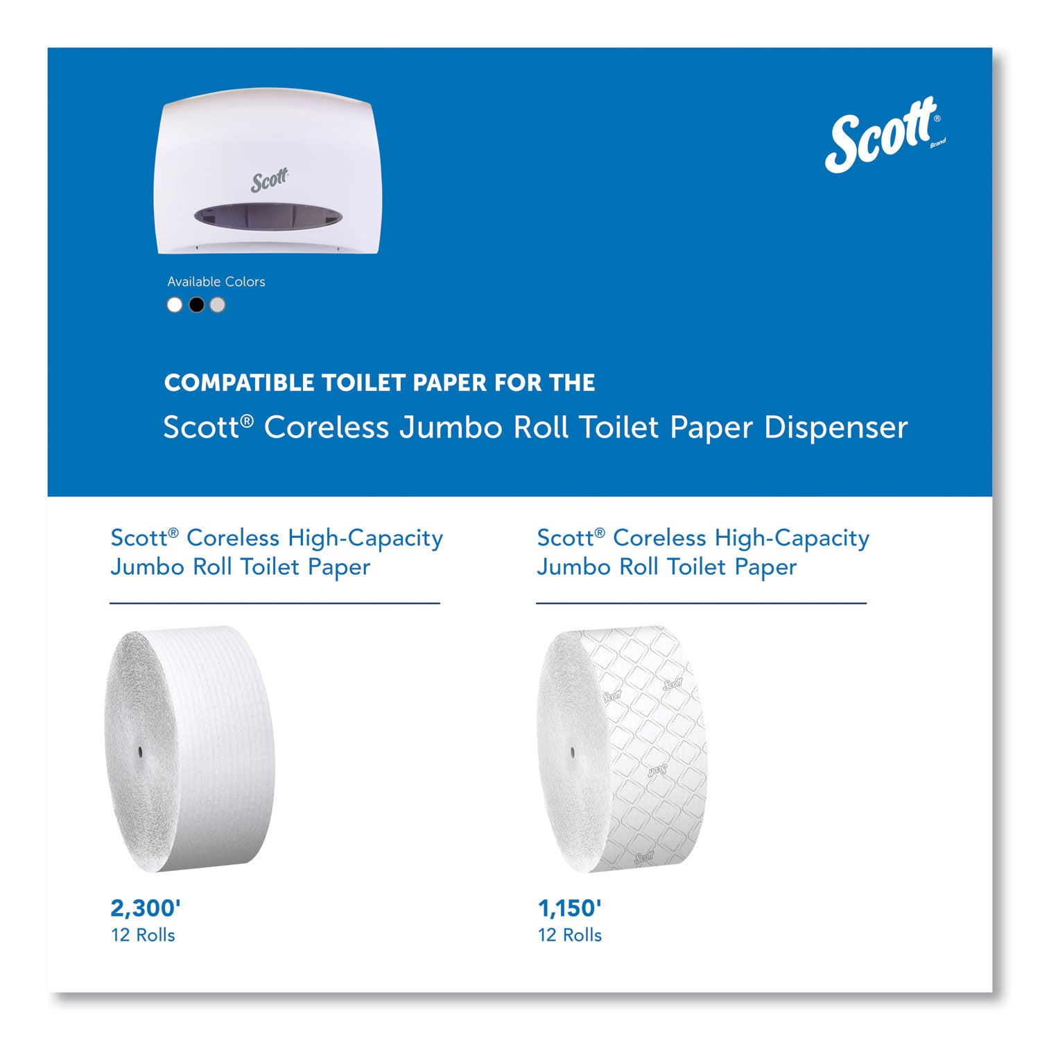 Essential Coreless Jumbo Roll Tissue Dispenser, 14.25 x 6 x 9.75, White Scott® Flipcost