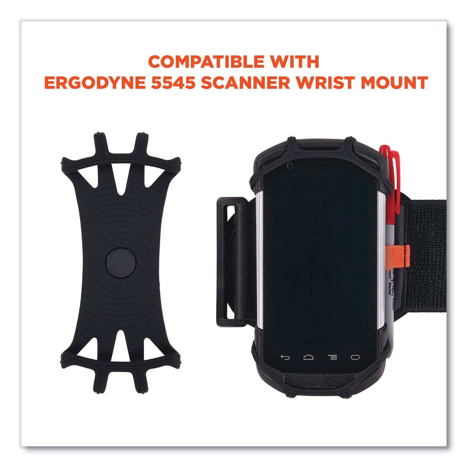 Squids 5547 Scanner Wrist Mount Holder, 4 x 5 x 0.5, Plastic, Black