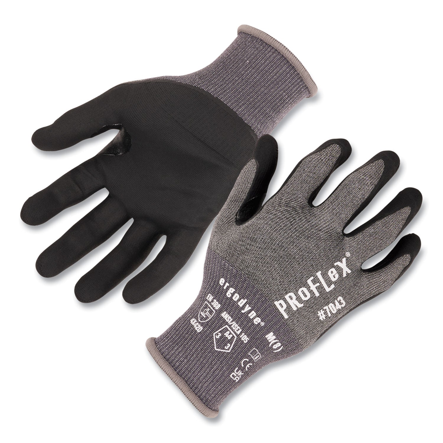 ProFlex 7043 ANSI A4 Nitrile Coated CR Gloves, Gray, 2X-Large, 12 Pairs