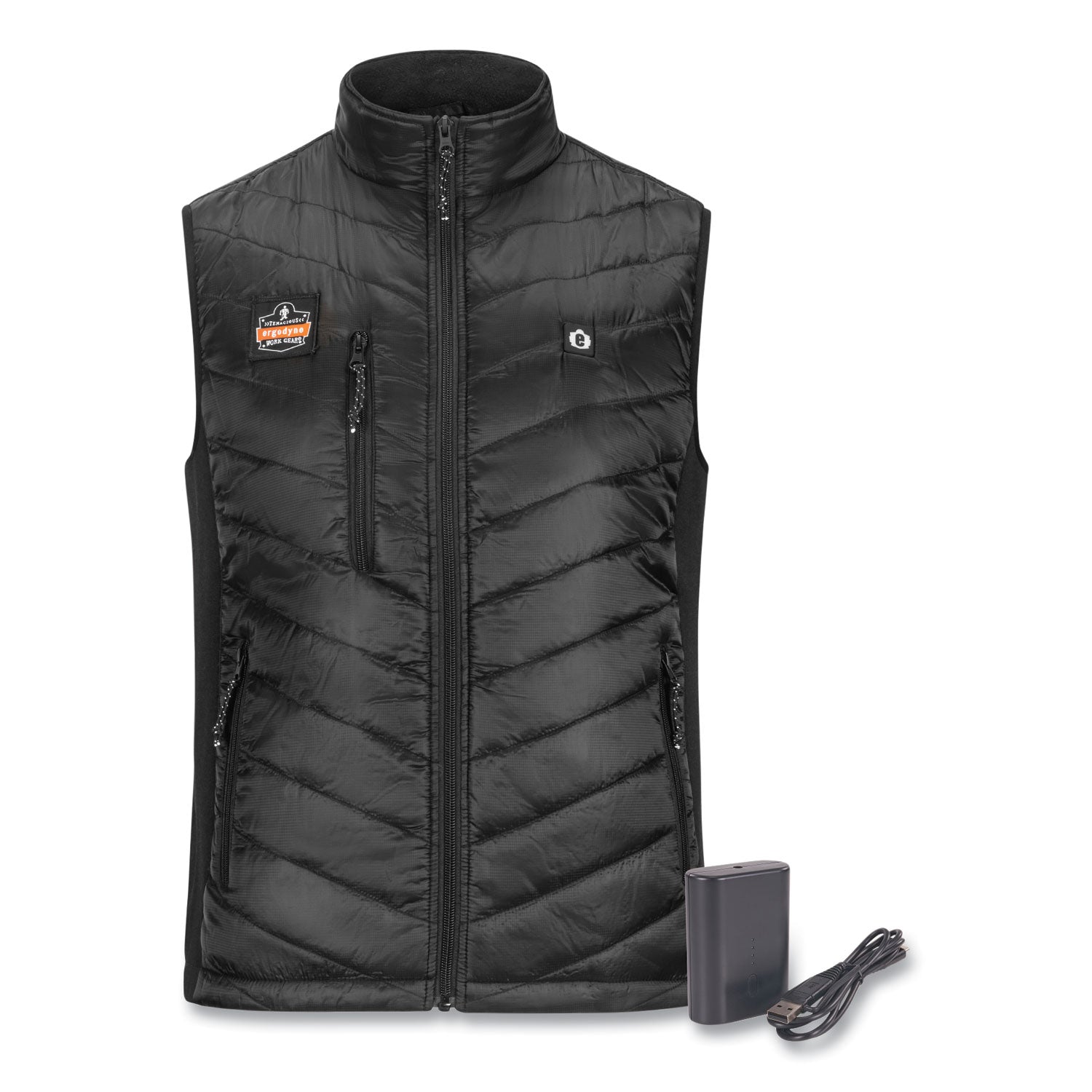 N-Ferno 6495 Rechargeable Heated Vest with Battery Power Bank, Fleece/Polyester, 2X-Large, Black