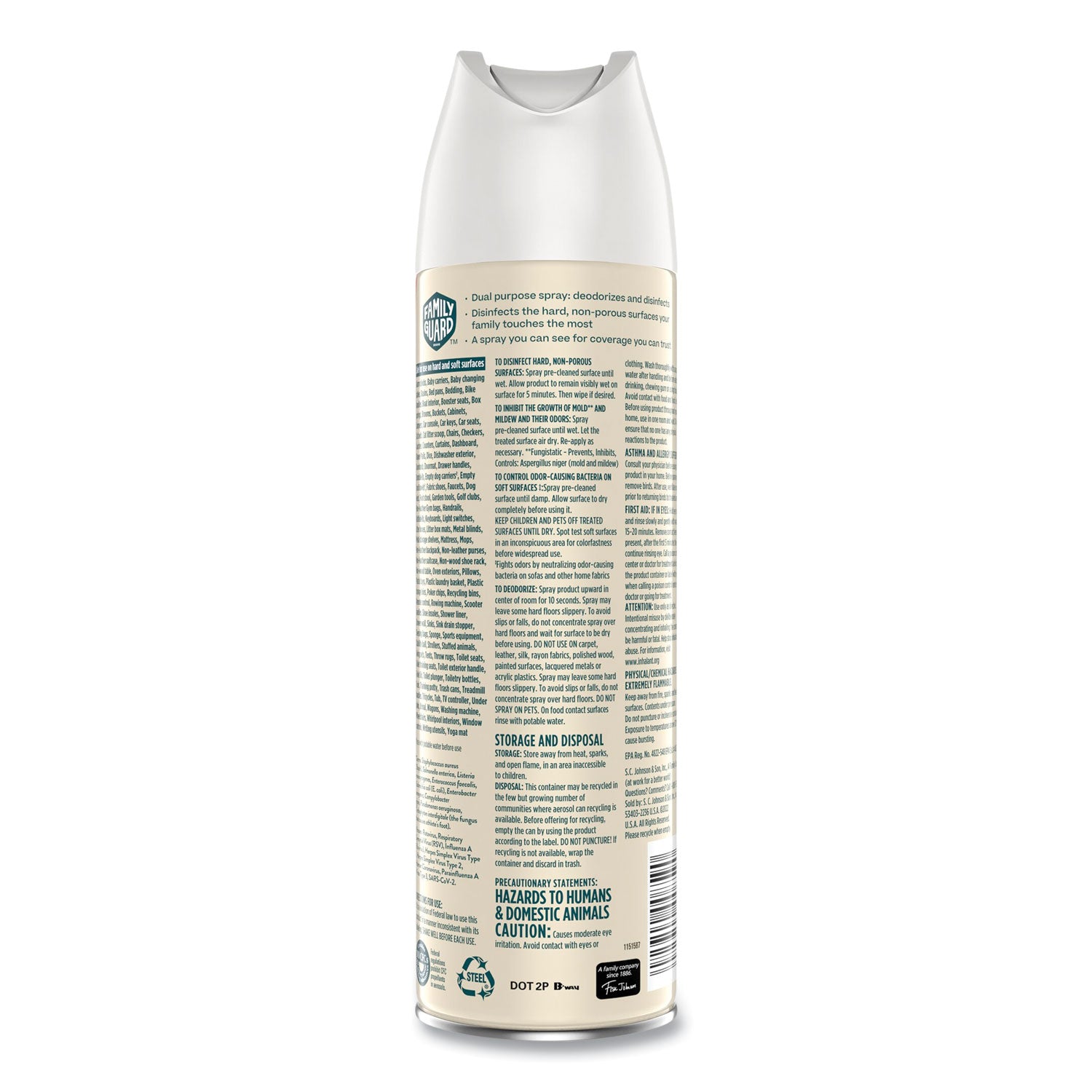 Family Guard™ Disinfectant Spray, Fresh Scent, 17.5 oz Aerosol Spray, 8/Carton