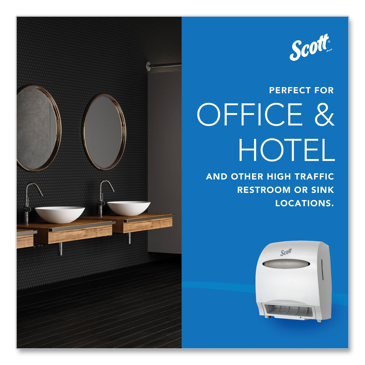 Scott® Essential Electronic Hard Roll Towel Dispenser, 12.7 x 9.57 x 15.76, White