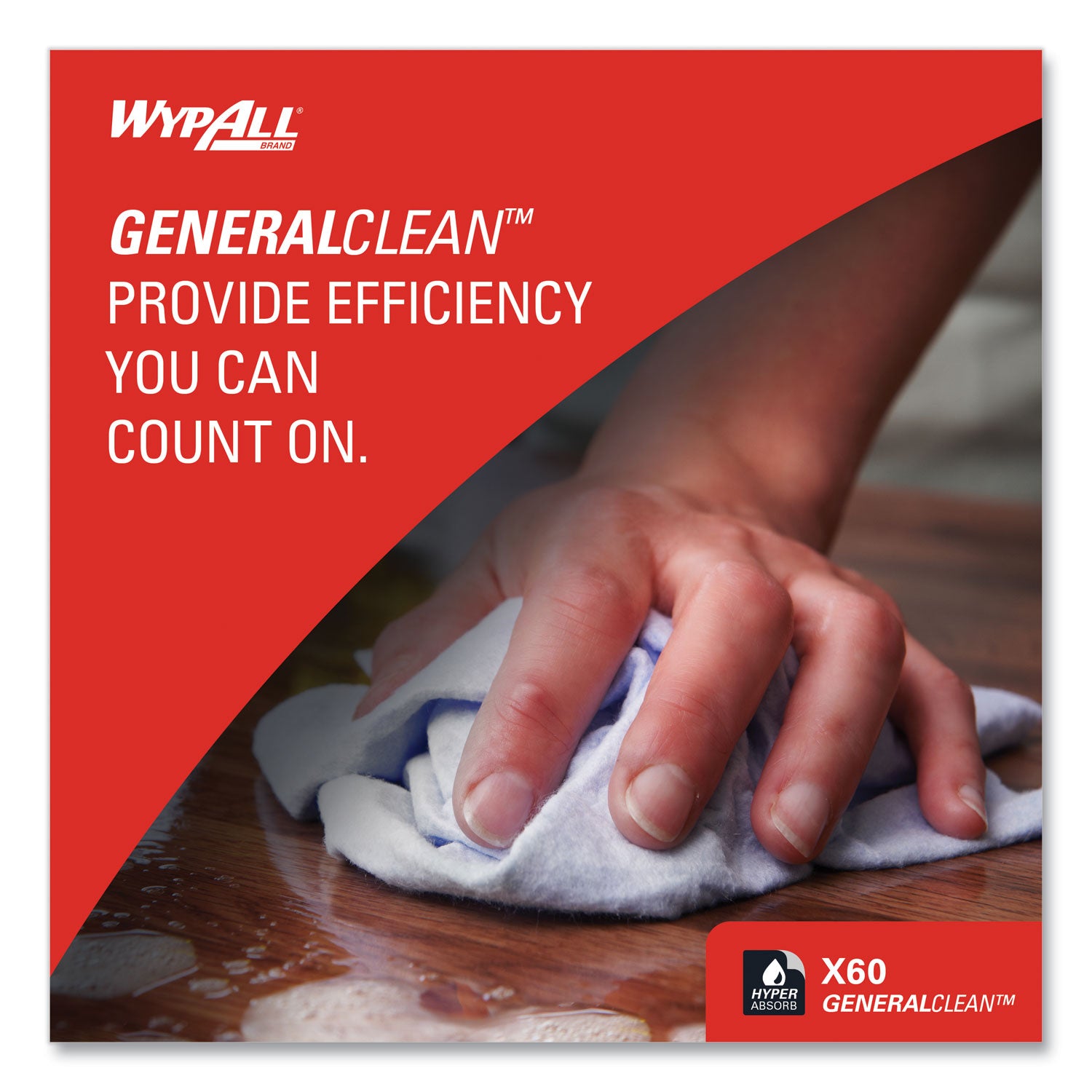 WypAll® General Clean X60 Cloths, 12.5 x 16.8, White, 236/Carton