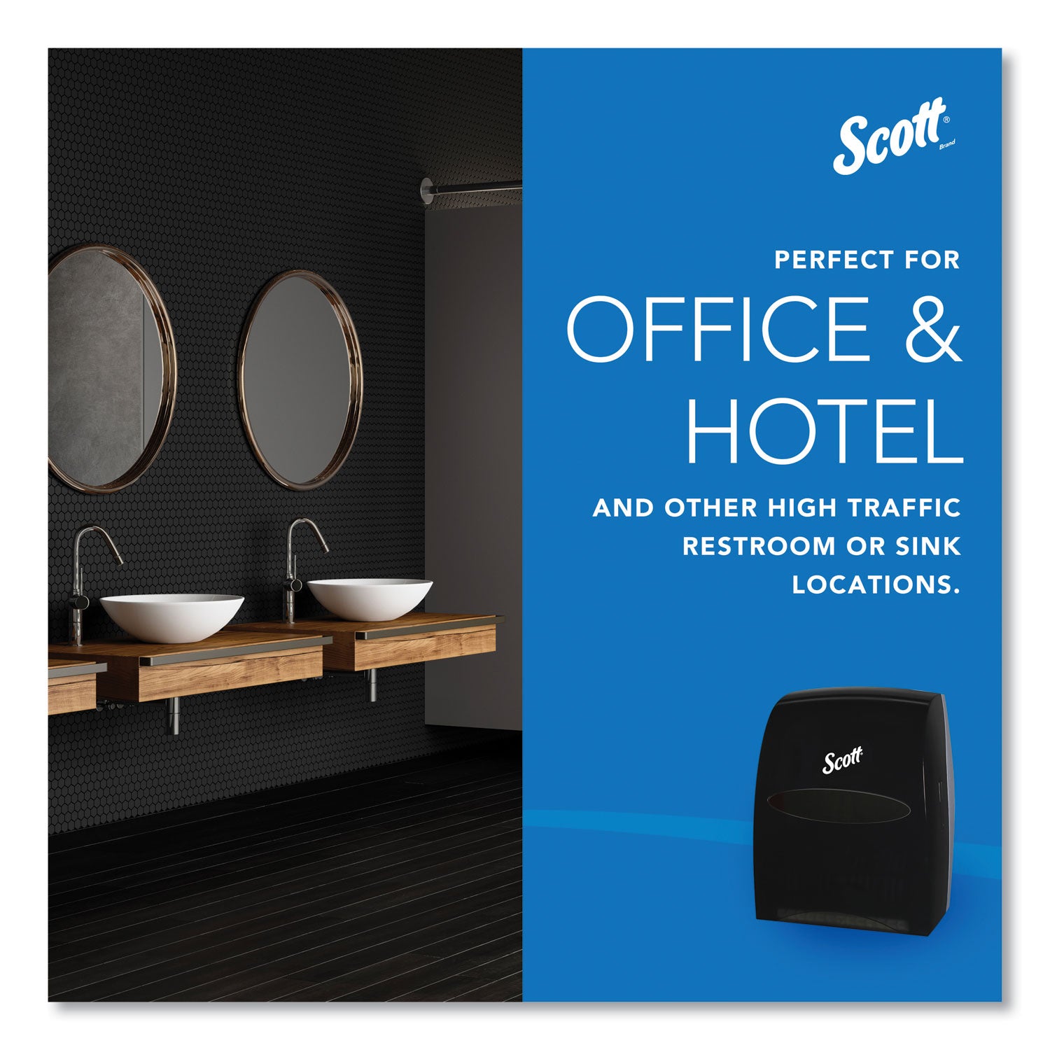 Scott® Essential Manual Hard Roll Towel Dispenser, 13.06 x 11 x 16.94, Black