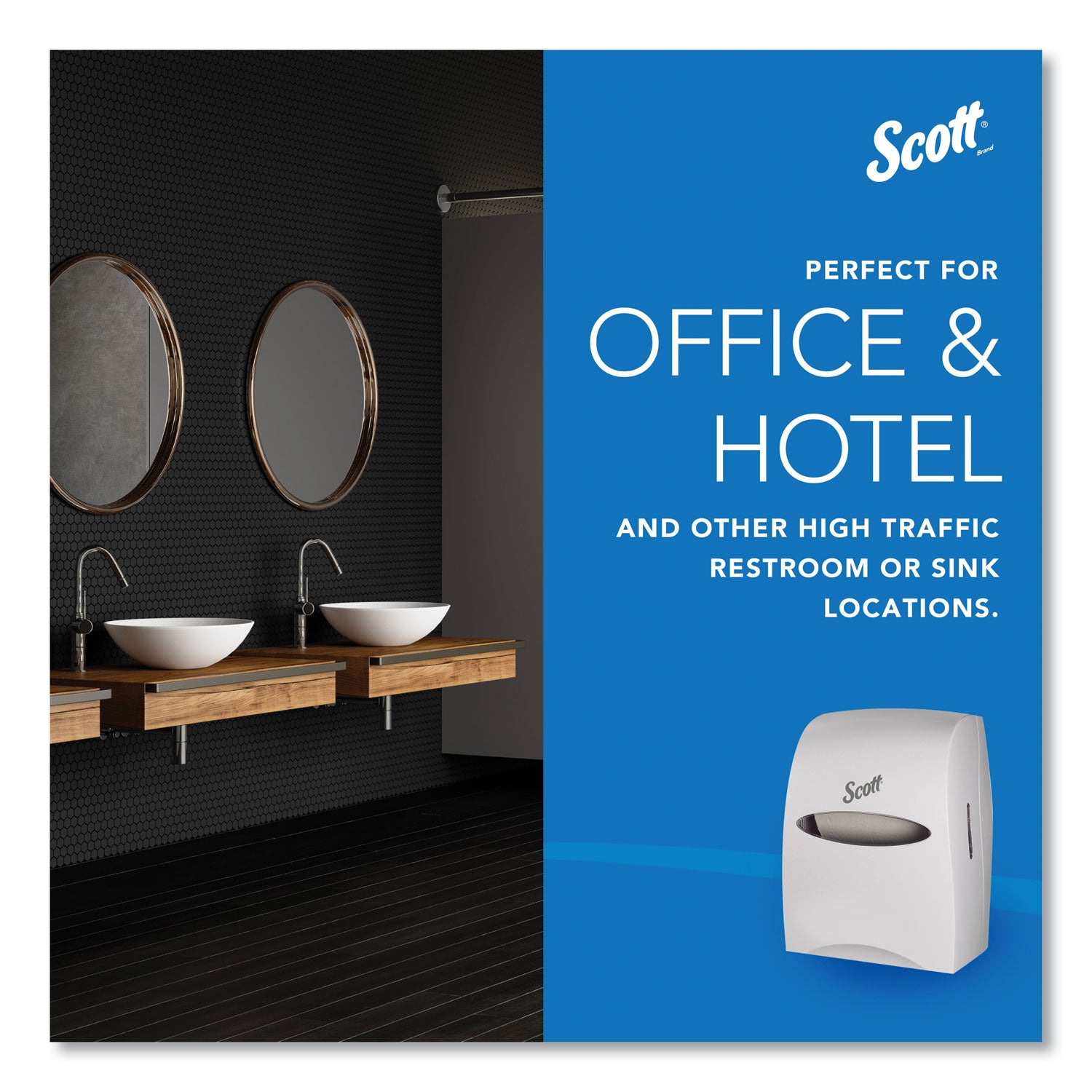 Scott® Essential Manual Hard Roll Towel Dispenser, 13.06 x 11 x 16.94, White