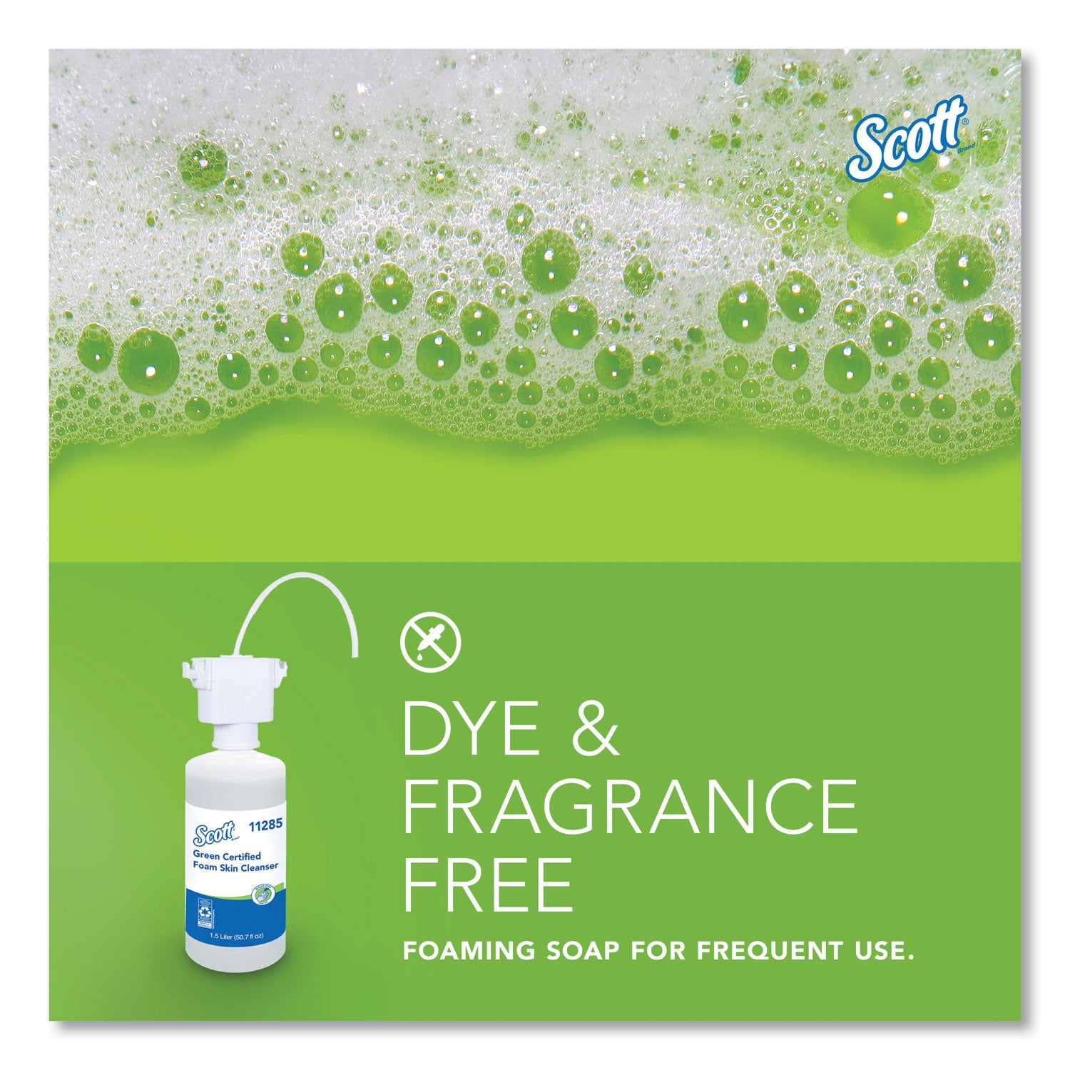 Scott® Essential Green Certified Foam Skin Cleanser, Fragrance-Free, 1,500 mL Refill, 2/Carton