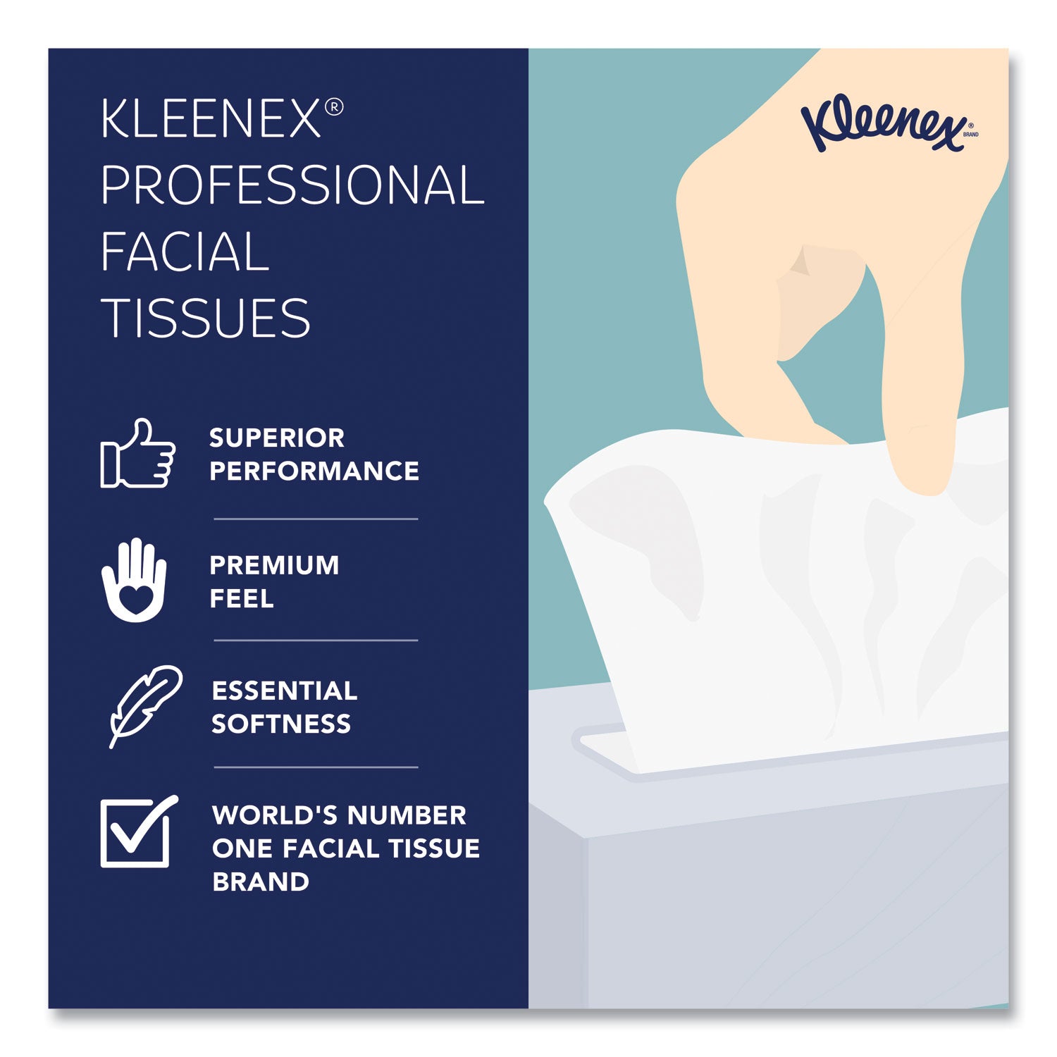 Kleenex® Boutique White Facial Tissue for Business, Pop-Up Box, 2-Ply, 90 Sheets/Box, 36 Boxes/Carton