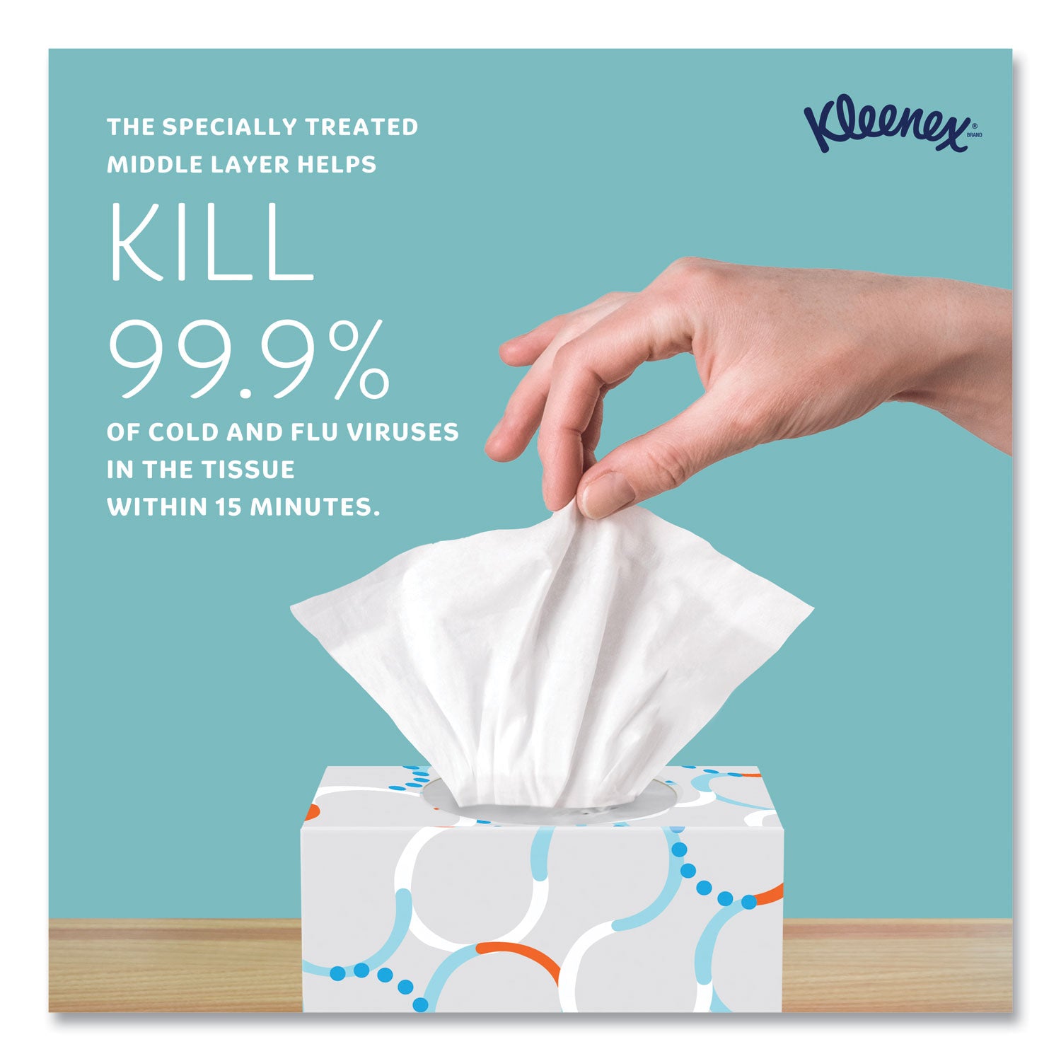 Kleenex® Boutique Anti-Viral Tissue, 3-Ply, White, Pop-Up Box, 60/Box, 3 Boxes/Pack