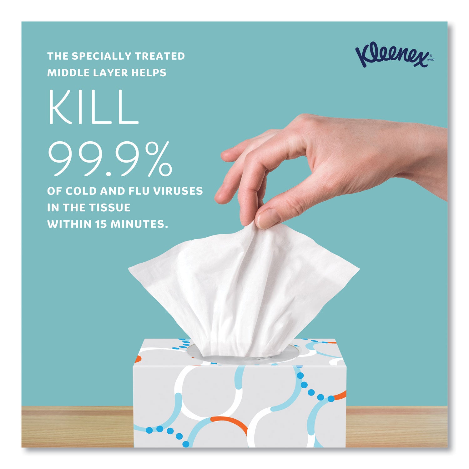 Kleenex® Boutique Anti-Viral Facial Tissue, 3-Ply, White, Pop-Up Box, 60 Sheets/Box, 3 Boxes/Pack, 4 Packs/Carton