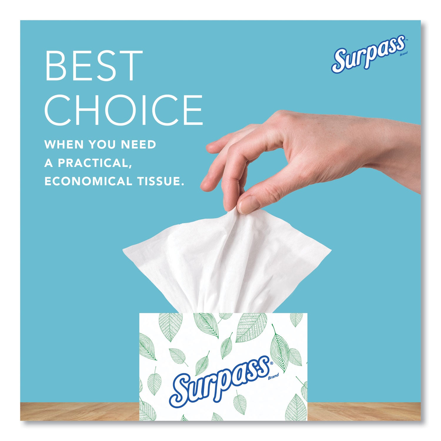 Surpass® Facial Tissue for Business, 2-Ply, White, Pop-Up Box, 90/Box, 36 Boxes/Carton